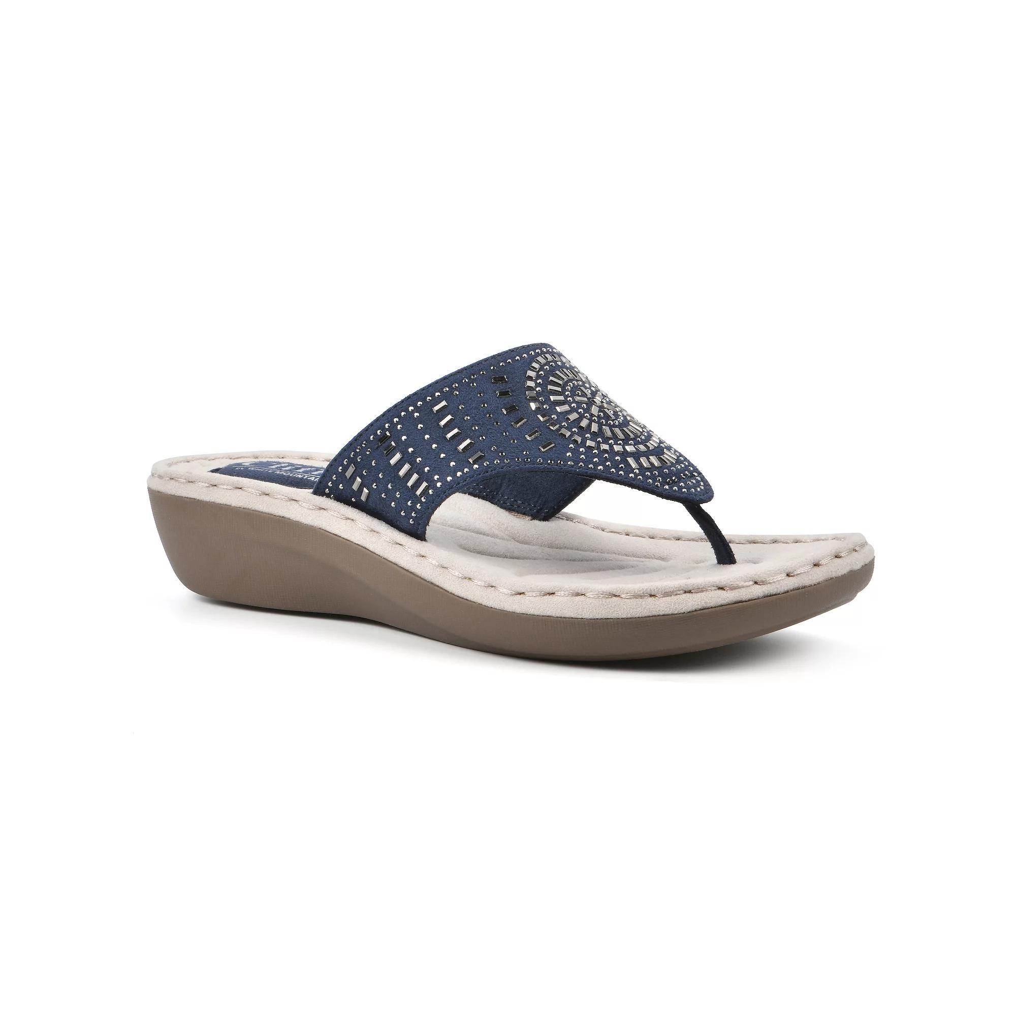 Cliffs By White Mountain Cienna Women's Thong Sandals, Size: 8.5 Wide, White Fabric Product Image