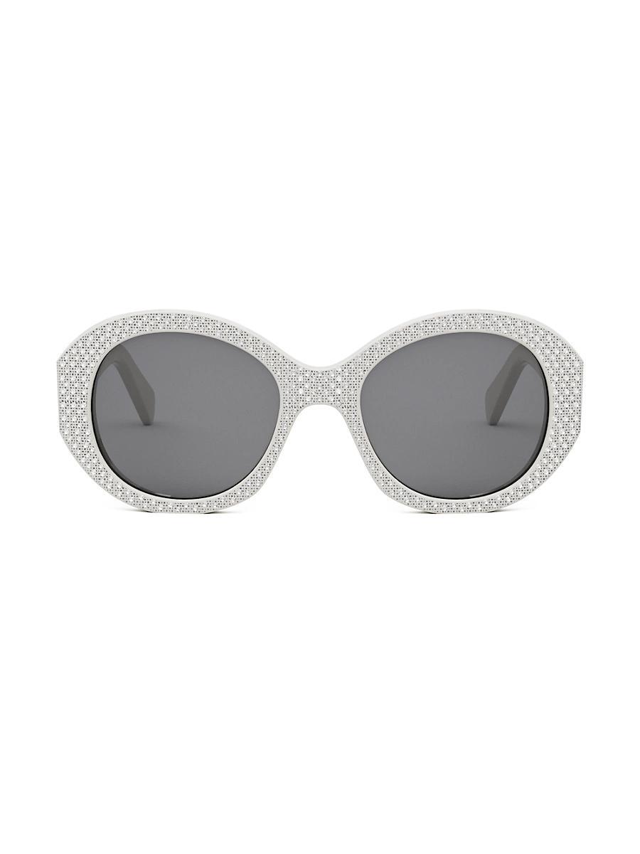 Mens Bold 3 Dots Strass Round Sunglasses Product Image