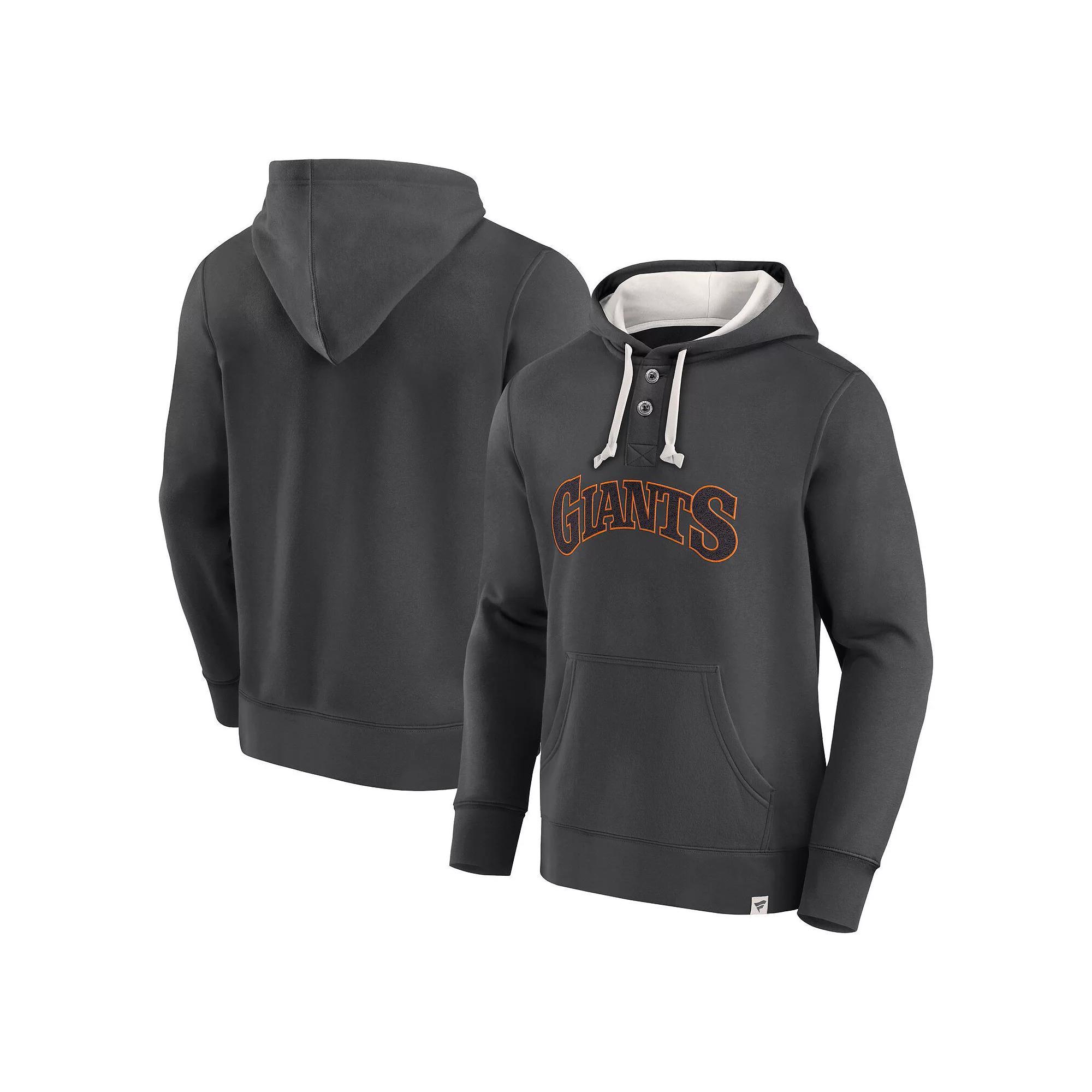Mens Fanatics Branded San Francisco Giants Plan for Adversity Henley Fleece Pullover Hoodie Product Image