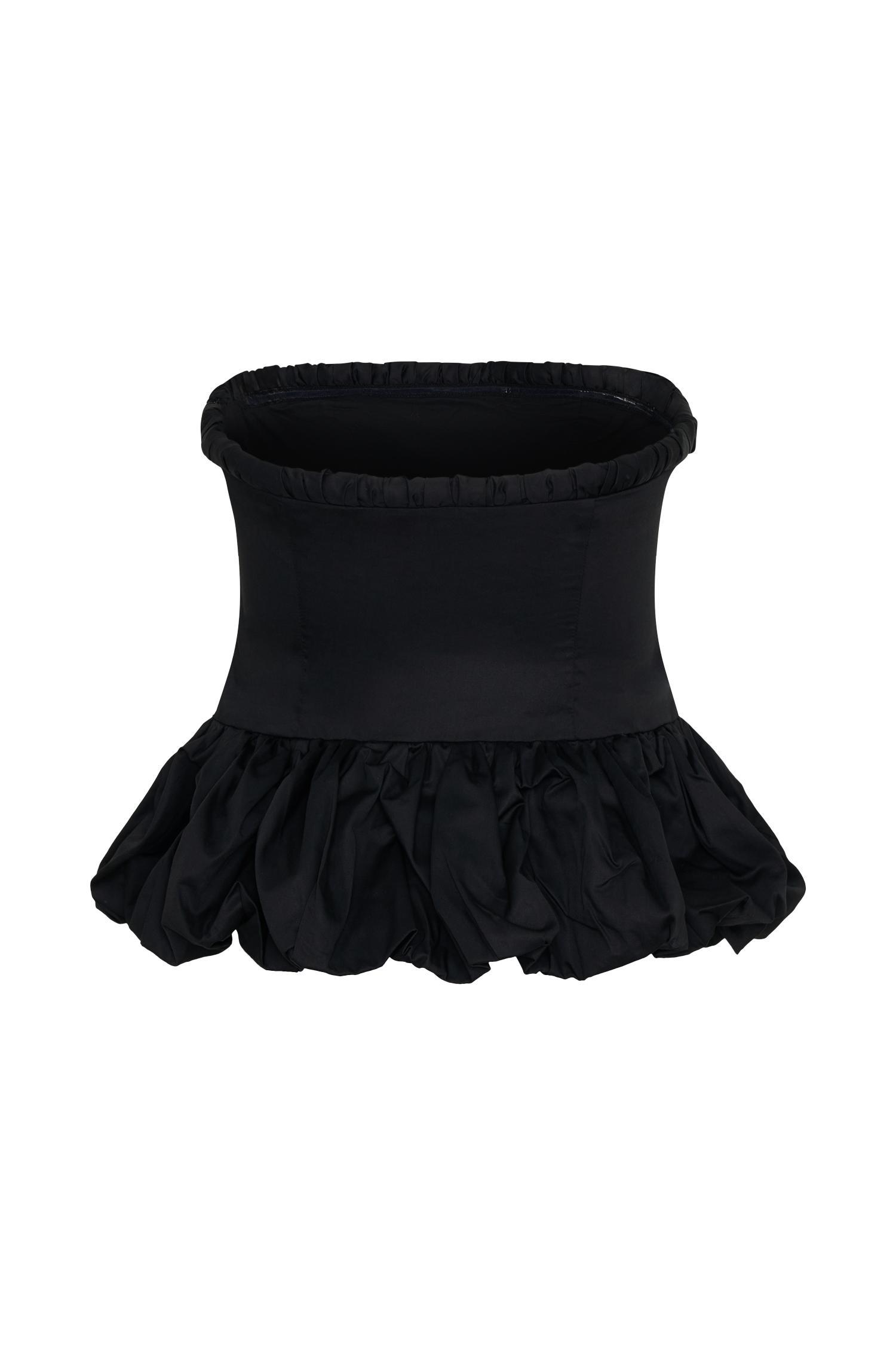 Cora Ruched Strapless Top - Black Product Image