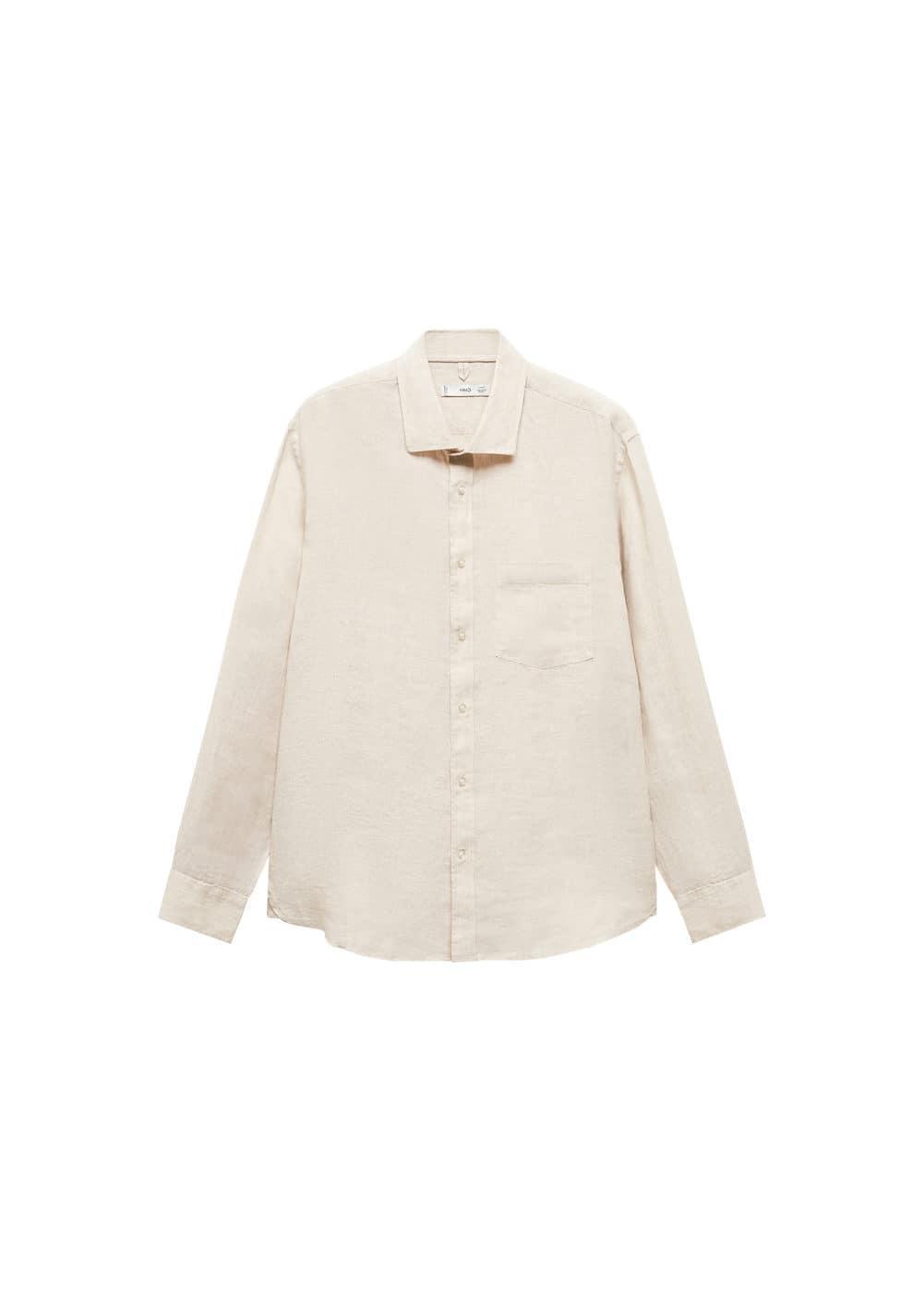 Mango Mens 100% Linen Regular-Fit Shirt Product Image