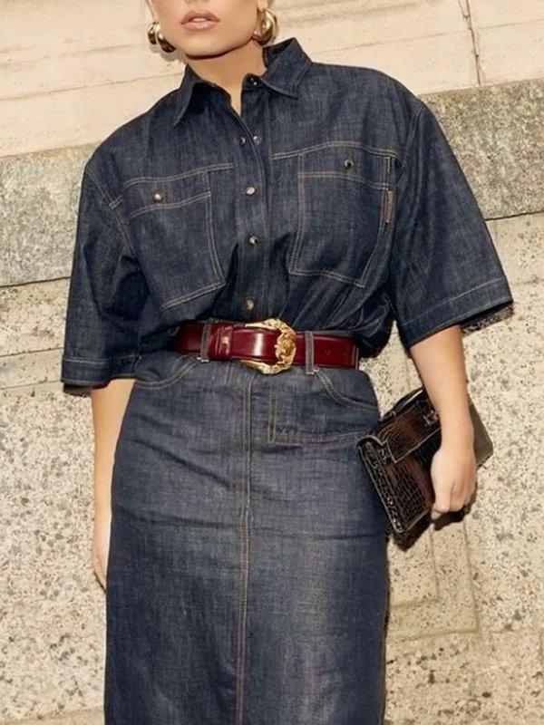 Column No Belt Solid Color Zipper Skirts Bottoms Product Image