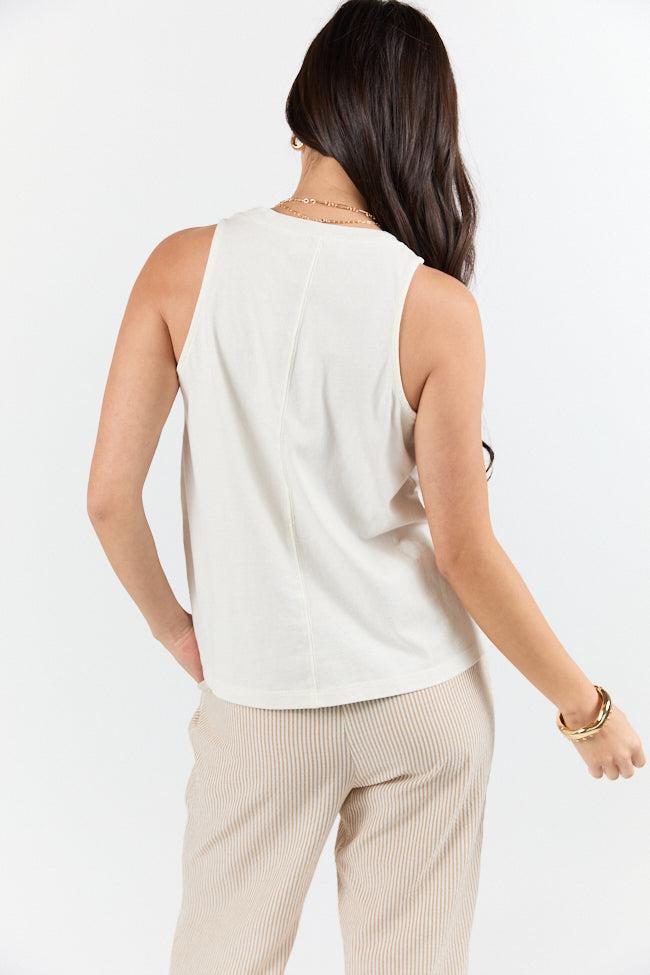 Casual Composure Off White Knit Tank Top Product Image