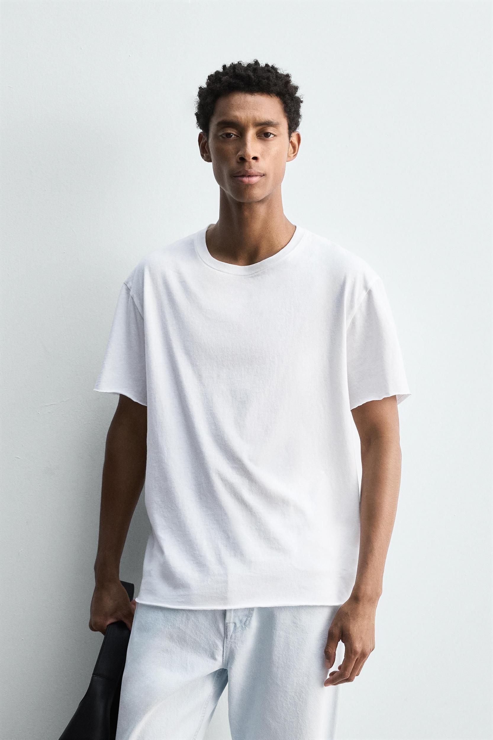 LIGHTWEIGHT T-SHIRT WITH IRREGULAR FINISH Product Image