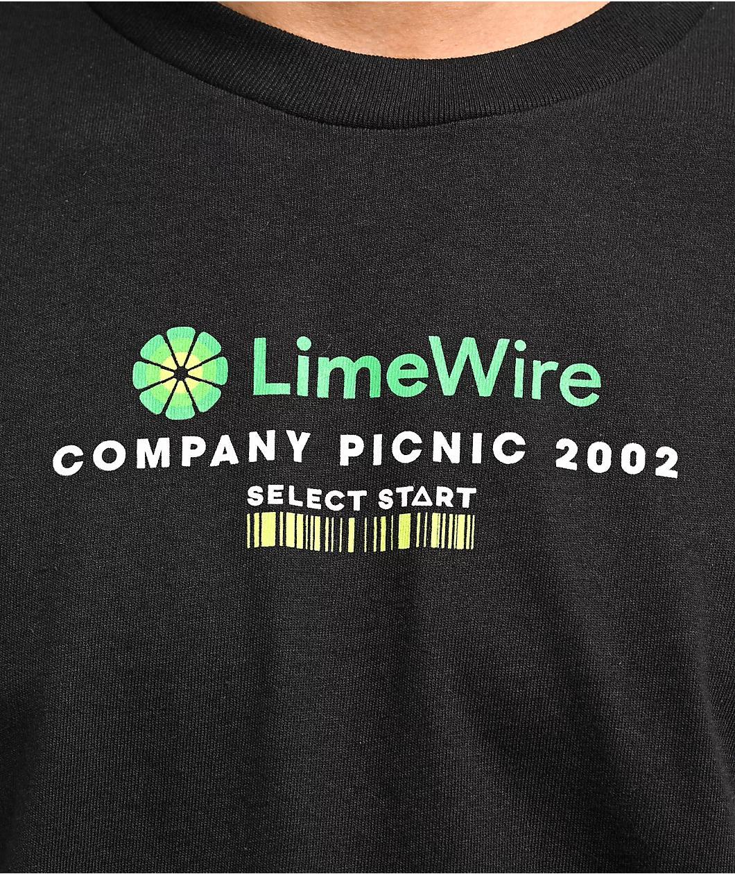 LimeWire Company Picnic Black T-Shirt Product Image
