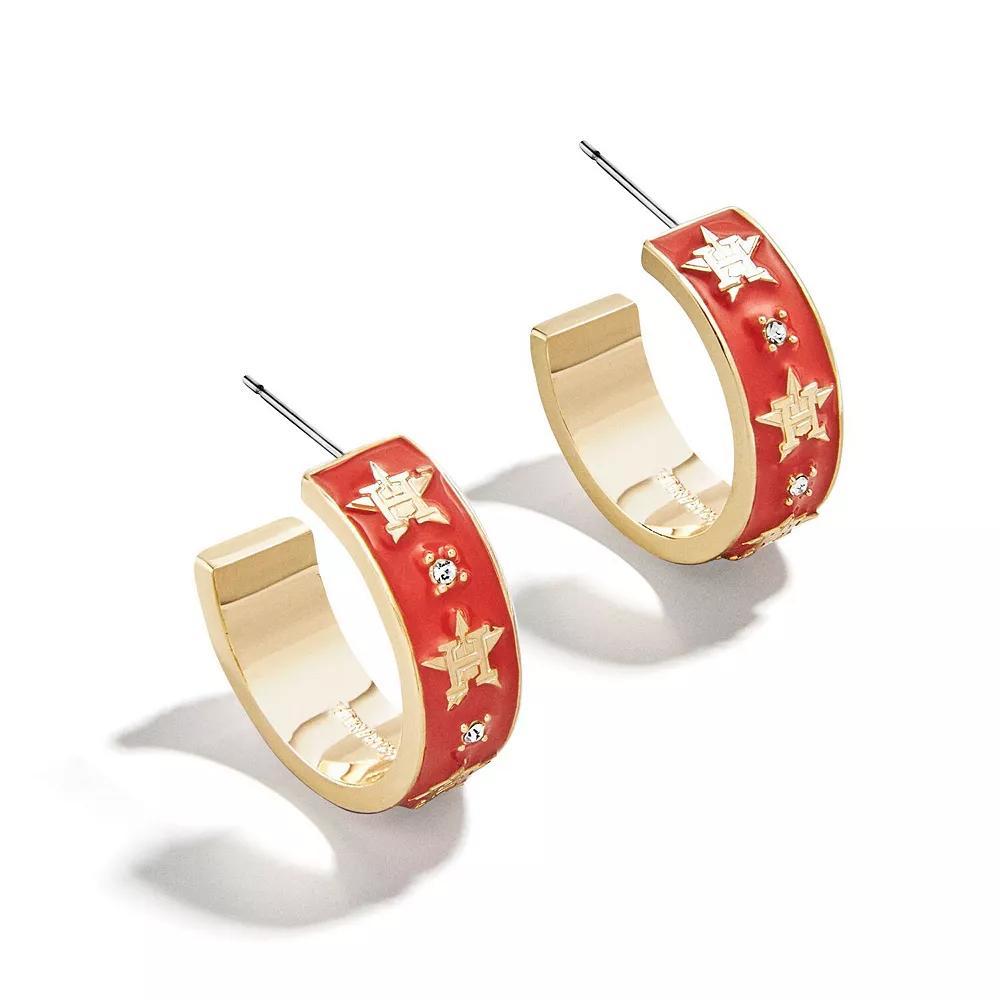 WEAR By Erin Andrews x BaubleBar Houston Astros Enamel Hoop Earrings, Women's, Gold Product Image