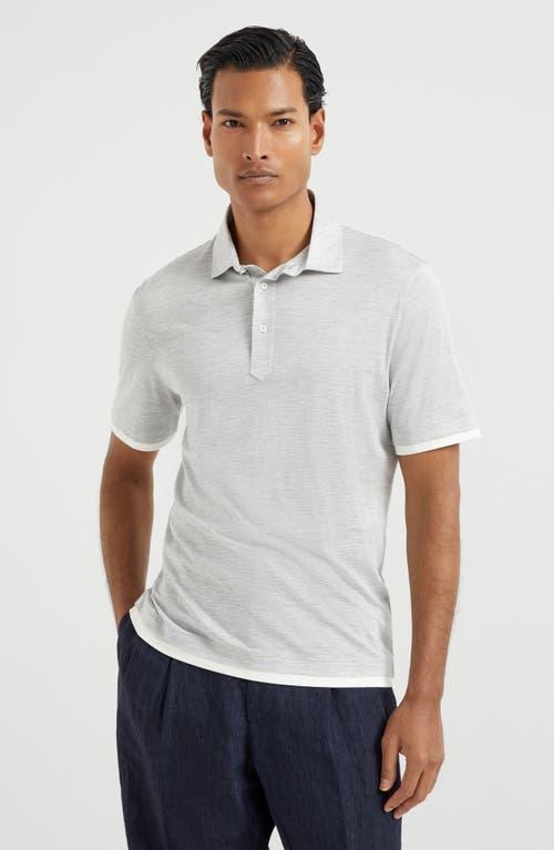 BRUNELLO CUCINELLI Polo With Faux-layering In White Product Image