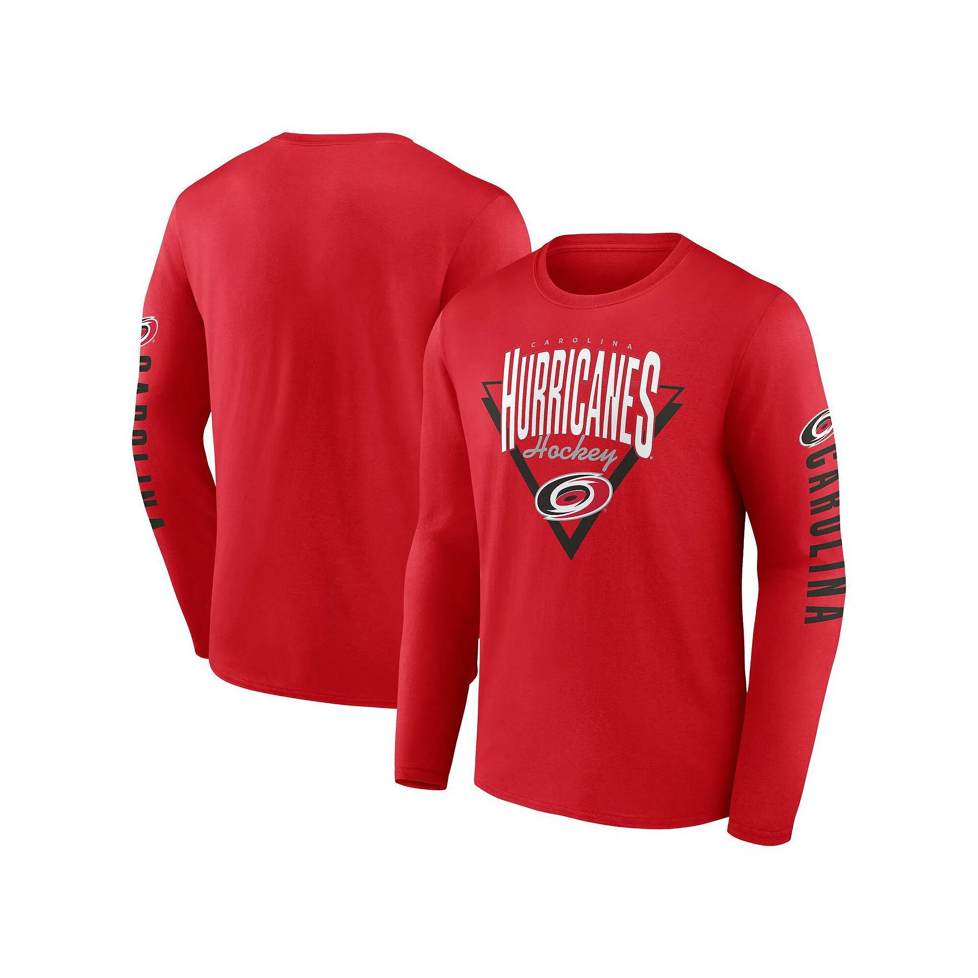 Men's Fanatics Red Carolina Hurricanes Headline Long Sleeve T-Shirt, Size: XL Product Image