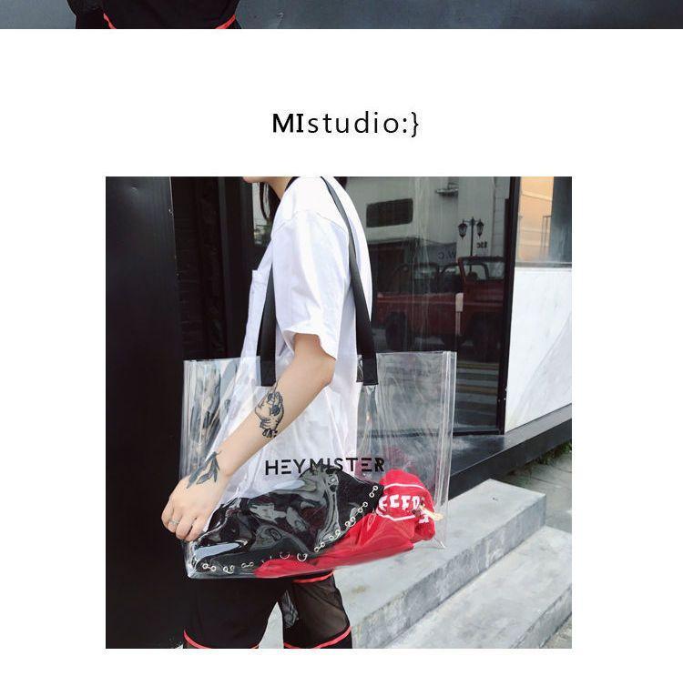 Transparent Lettering Tote Bag Product Image