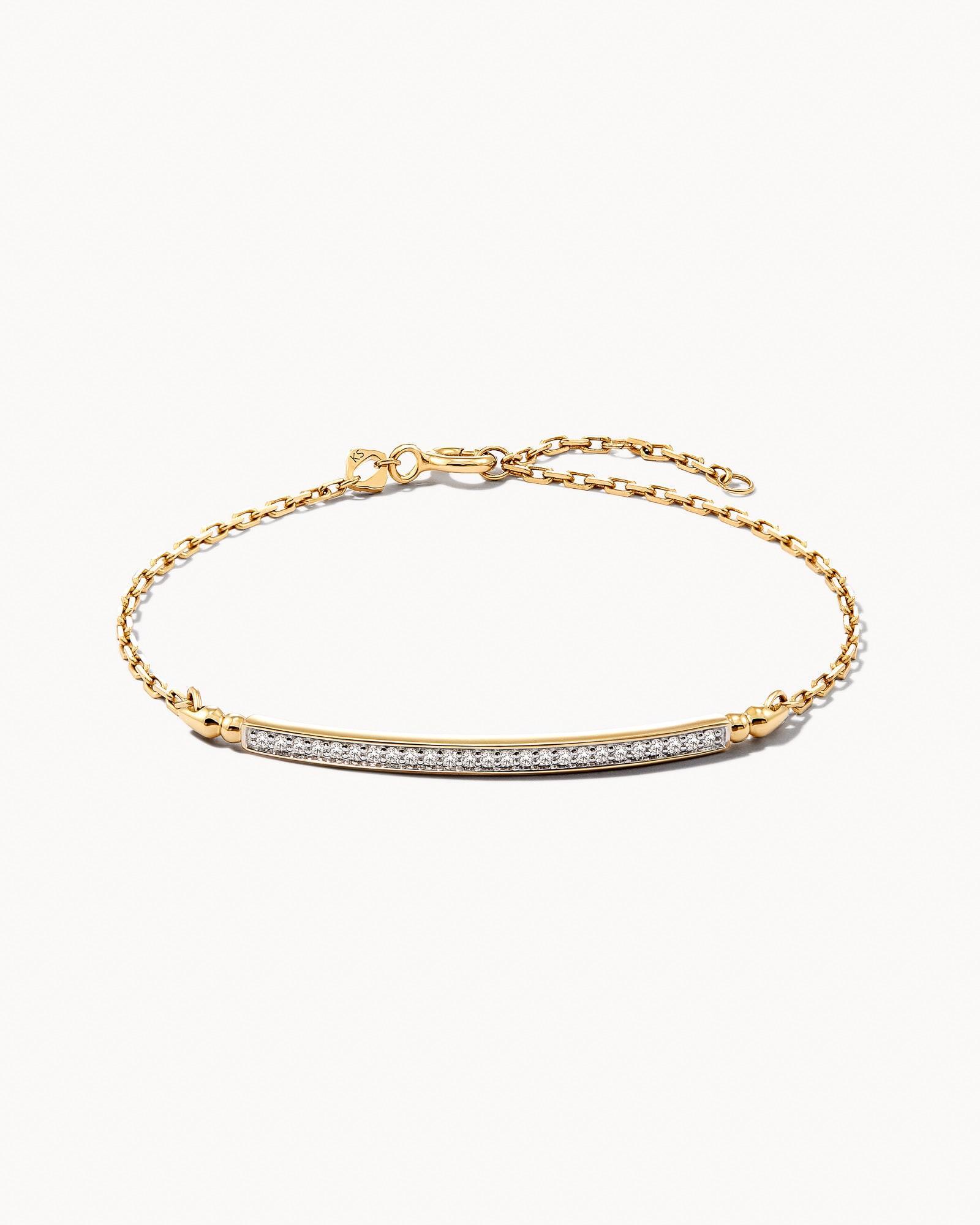 Ott 14k Yellow Gold Delicate Bracelet in White Diamond Product Image