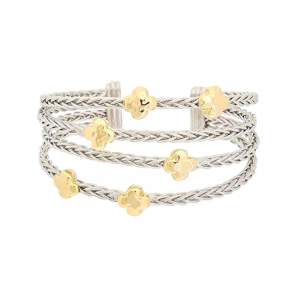 Juvell 18K Gold Plated Braided Two Tone Bracelet, Women's Product Image