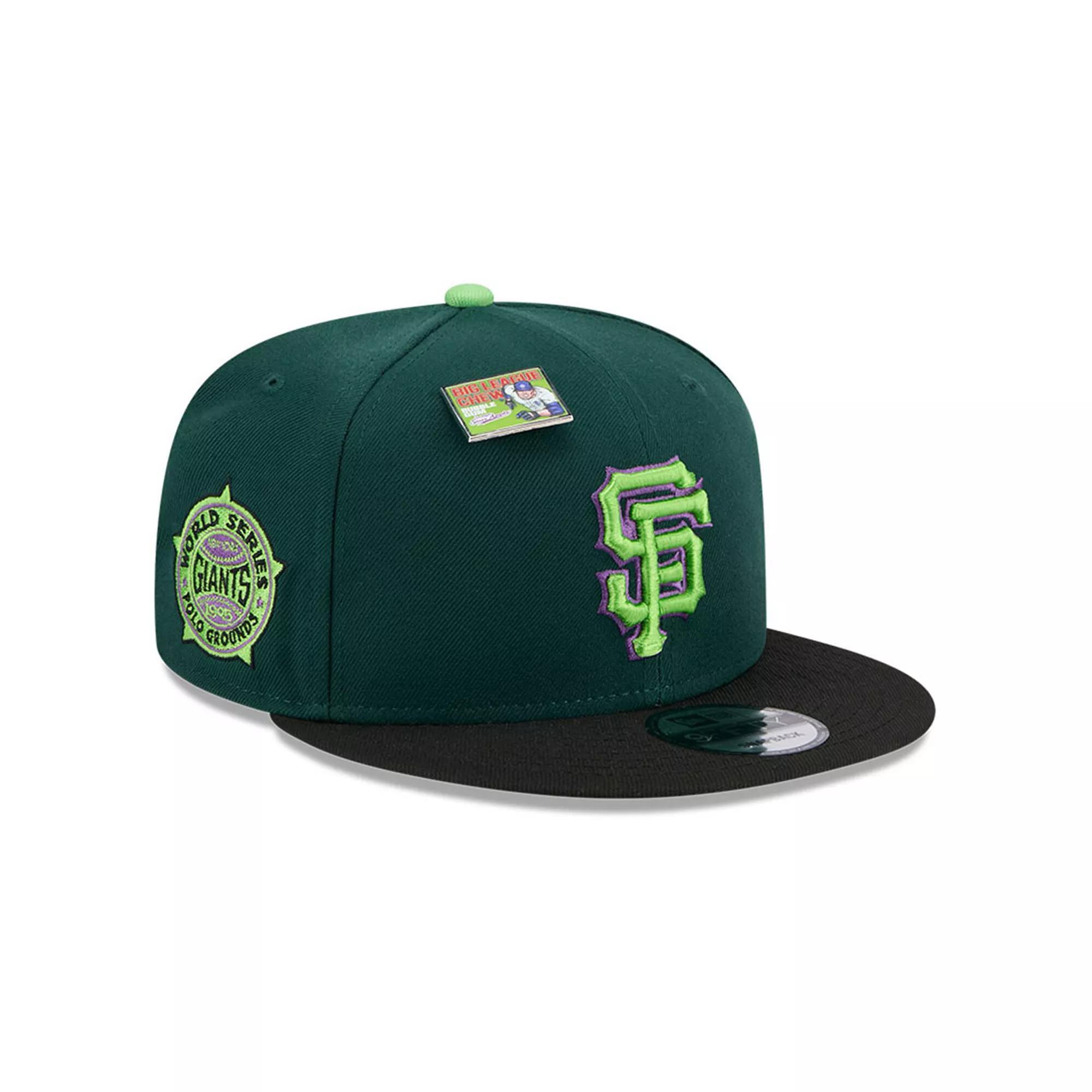 Men's New Era Green/Black San Francisco Giants Sour Apple Big League Chew Flavor Pack 9FIFTY Snapback Hat Product Image