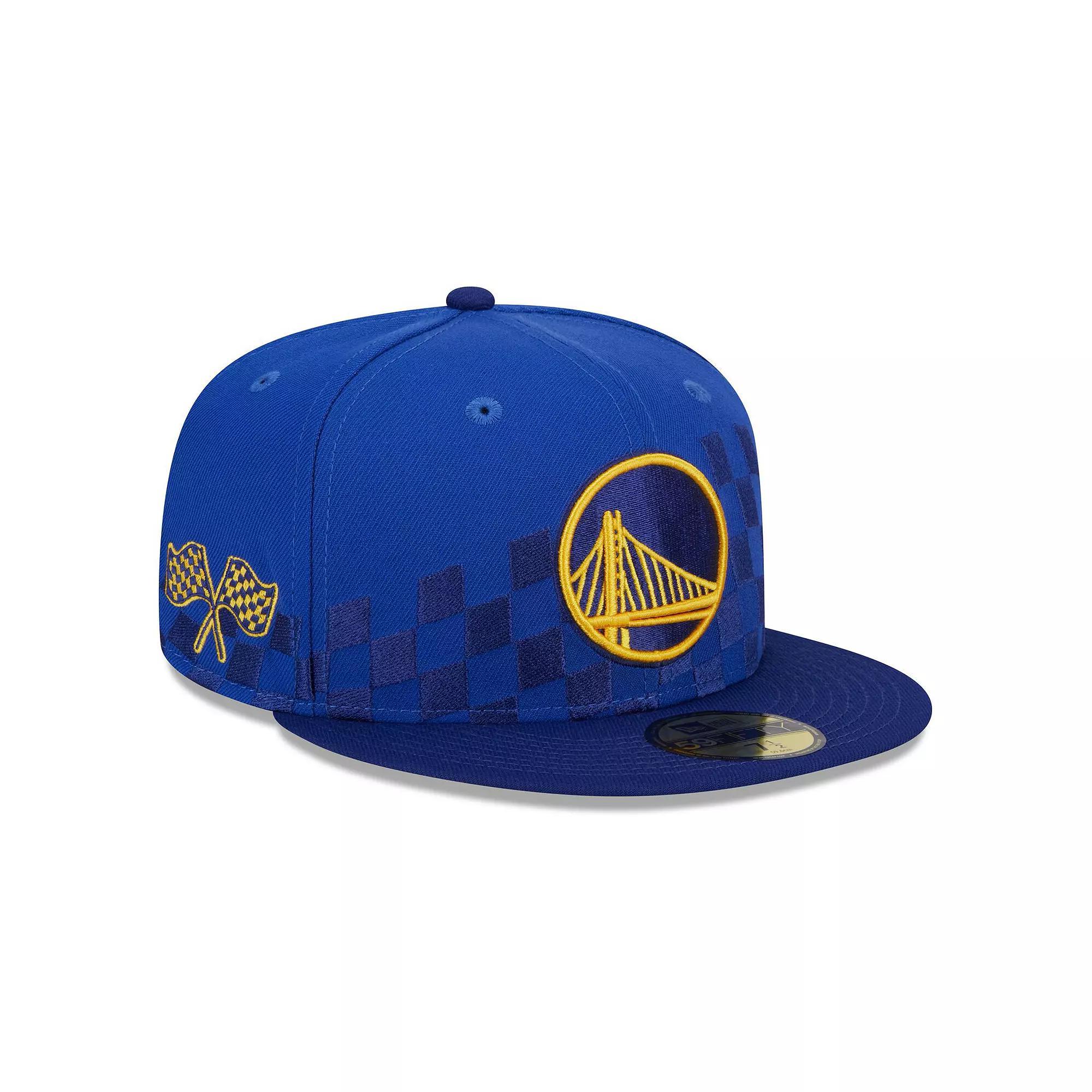 Men's New Era Royal Golden State Warriors 2024 NBA All-Star Game Rally Drive Checkerboard 59FIFTY Crown Fitted Hat, Size: 7, Blue Product Image