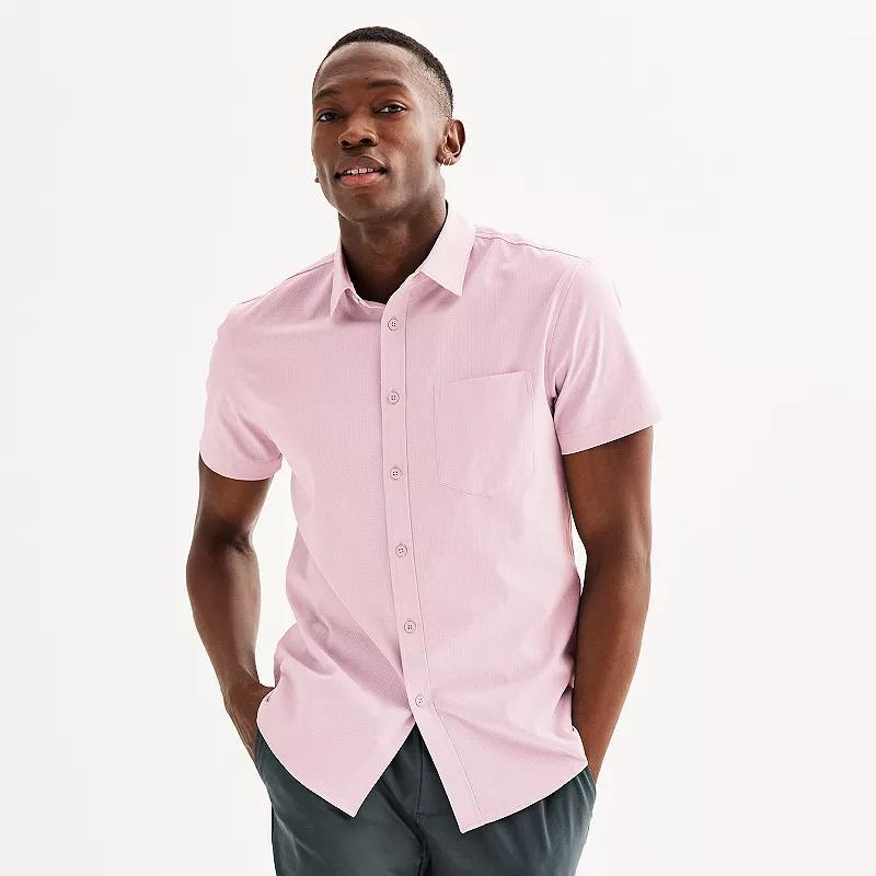 Men's FLX Slim Performance Untucked-Fit Button Down Shirt, Size: Small SLIM, Blue Beauty Product Image