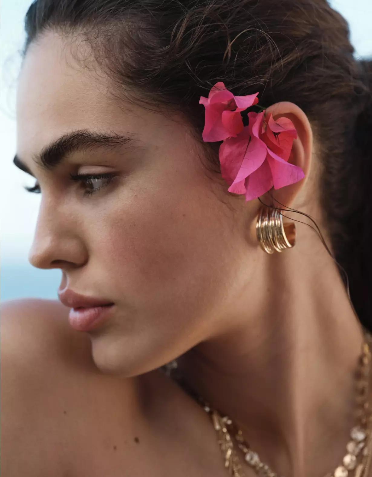 AEO Textured Half Hoop Earrings Product Image