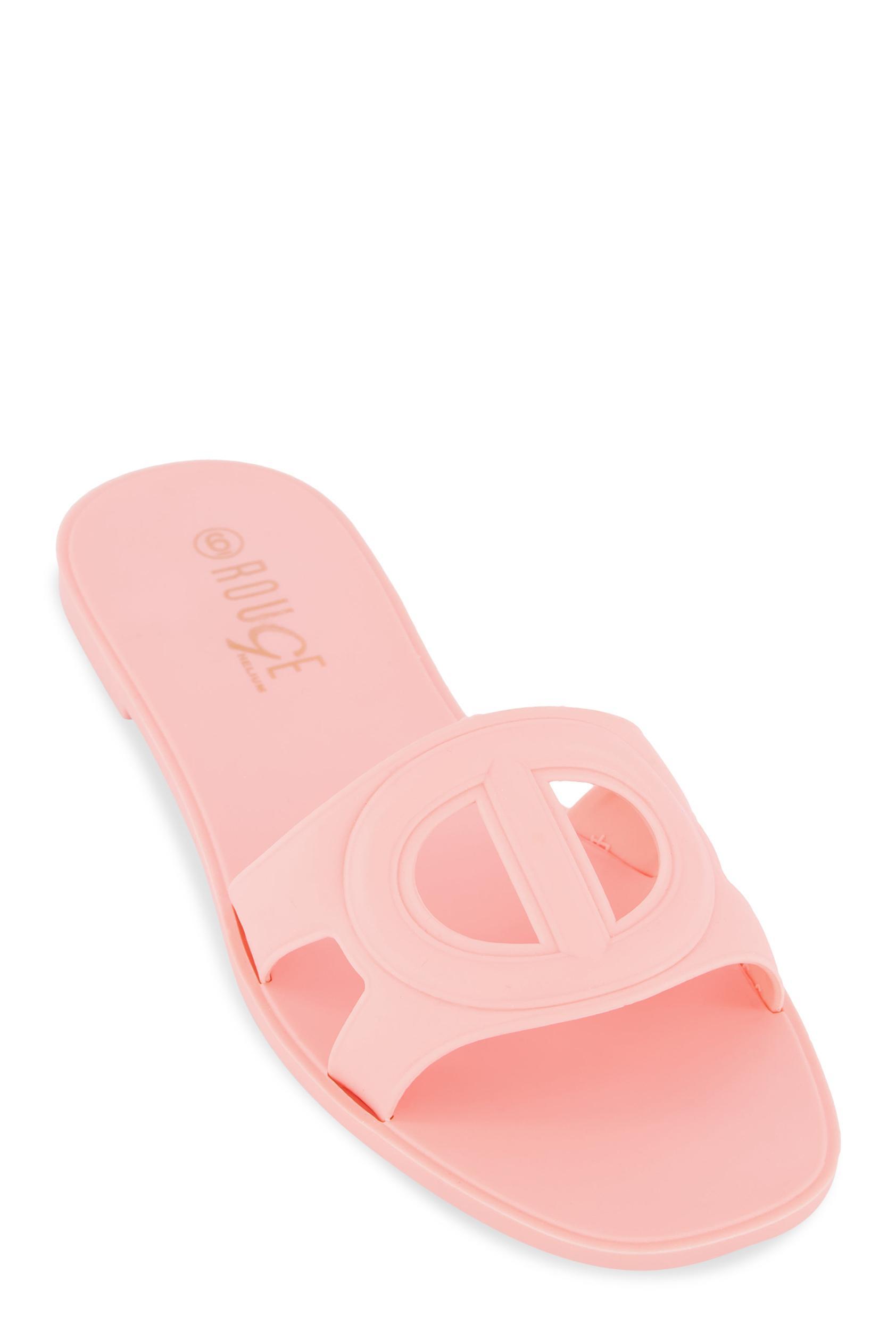 Womens Cut Out Band Open Toe Slide Sandals Product Image