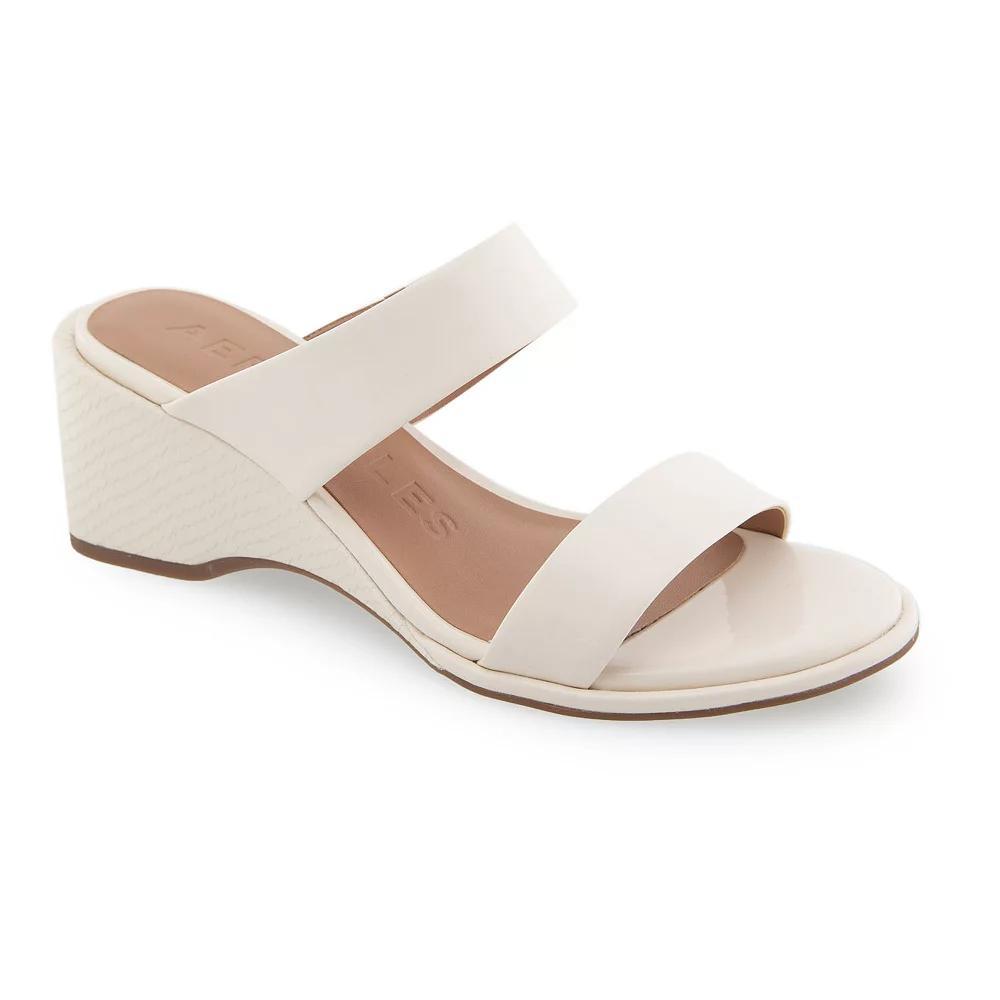 Aerosoles Norine Women's Wedge Slide Sandals, Size: 8.5, Eggnog Patent Pu Product Image