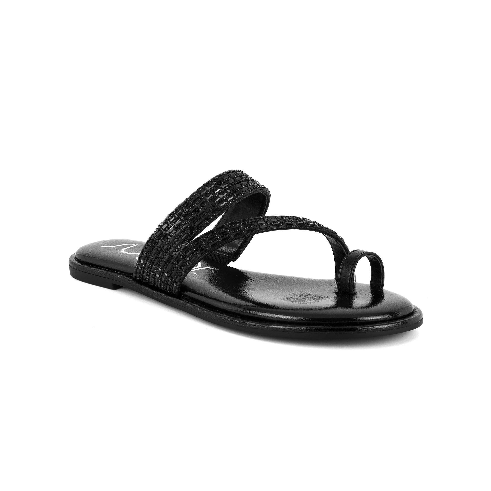 Sugar Pacifico Women's Flat Sandals, Size: 9, Black Pu Product Image