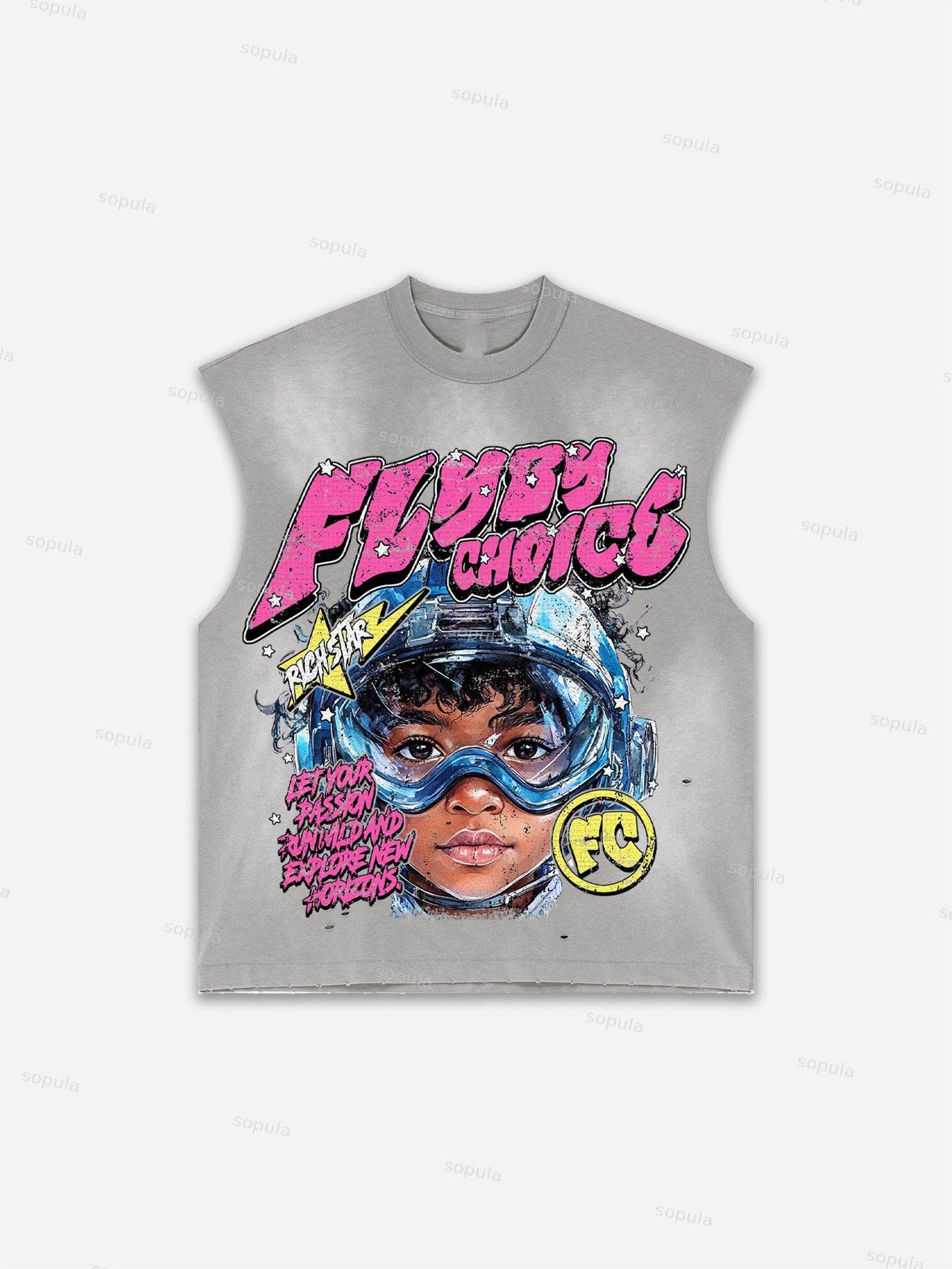 Men's Washed Streets Don't Lie Retro Big Head Graphic Tank Top Product Image