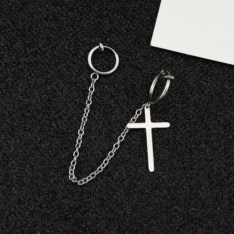Cross Chained Earring / Clip-On Earring Product Image