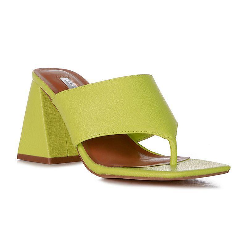 London Rag Muse Me Women's Block Heel Thong Sandals, Size: 7, Black Product Image