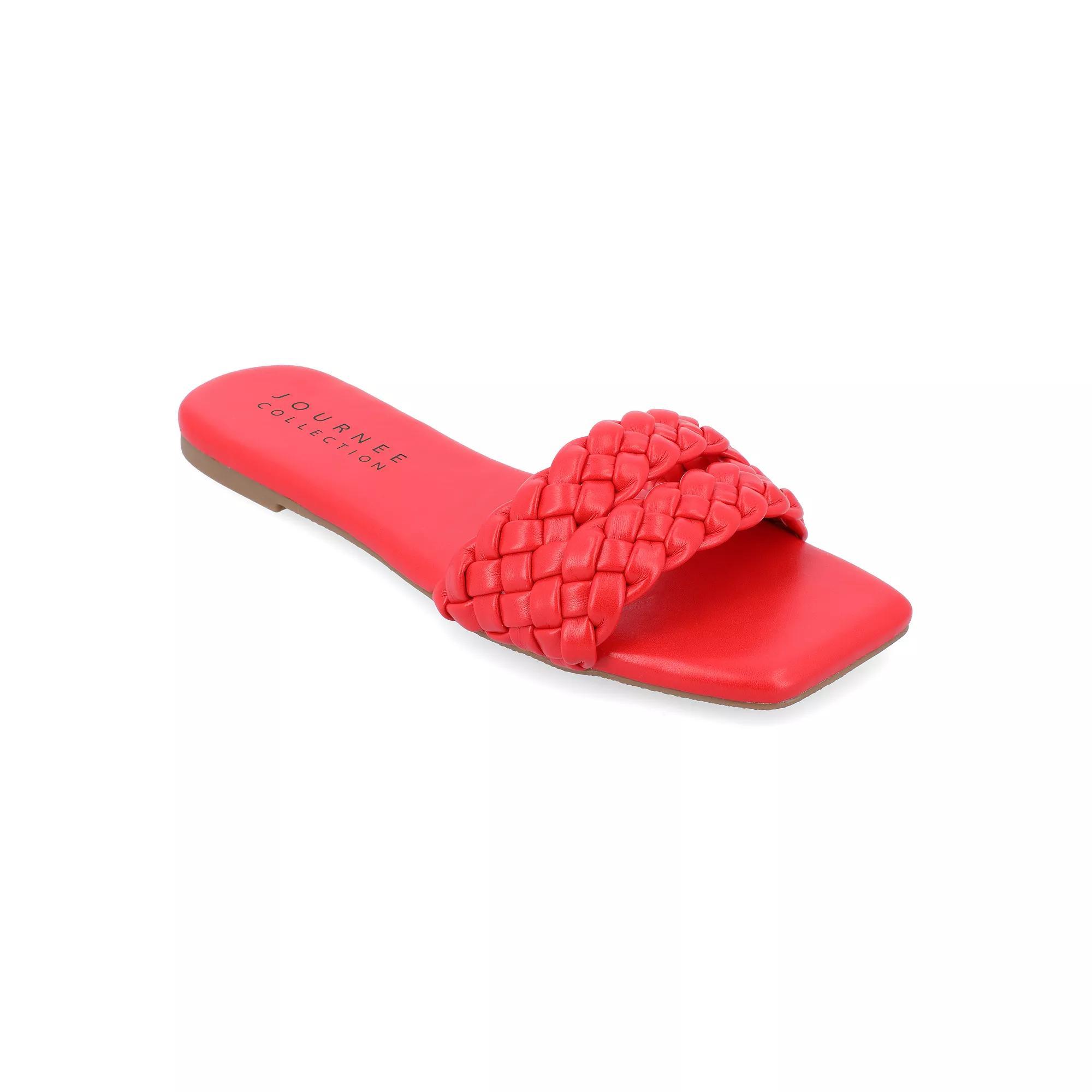 Journee Sawyerr Womens Braided Slide Sandals Product Image
