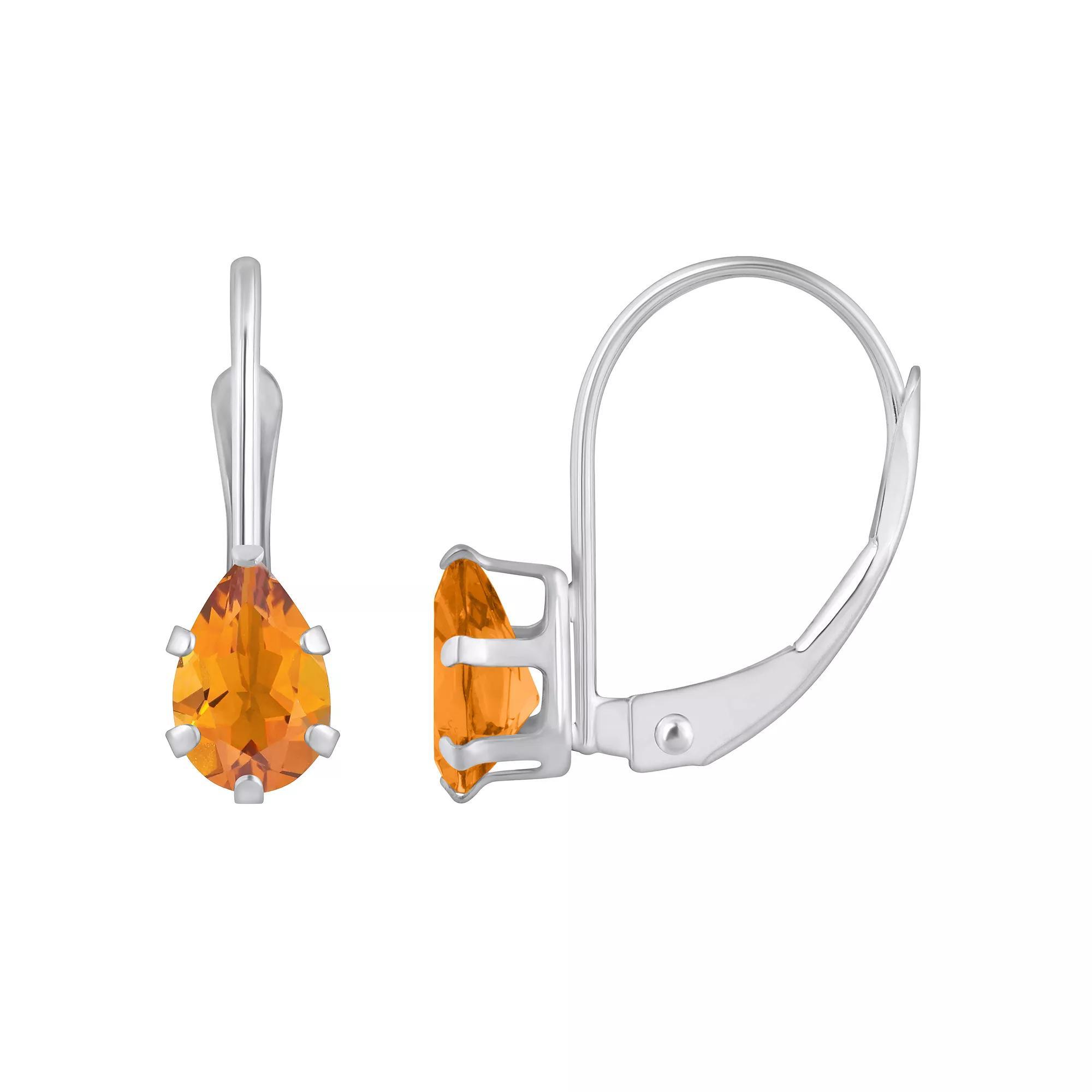 Celebration Gems 10k Gold Pear Shape Lab-Created Ruby Leverback Earrings, Women's, 10k Whgold Product Image