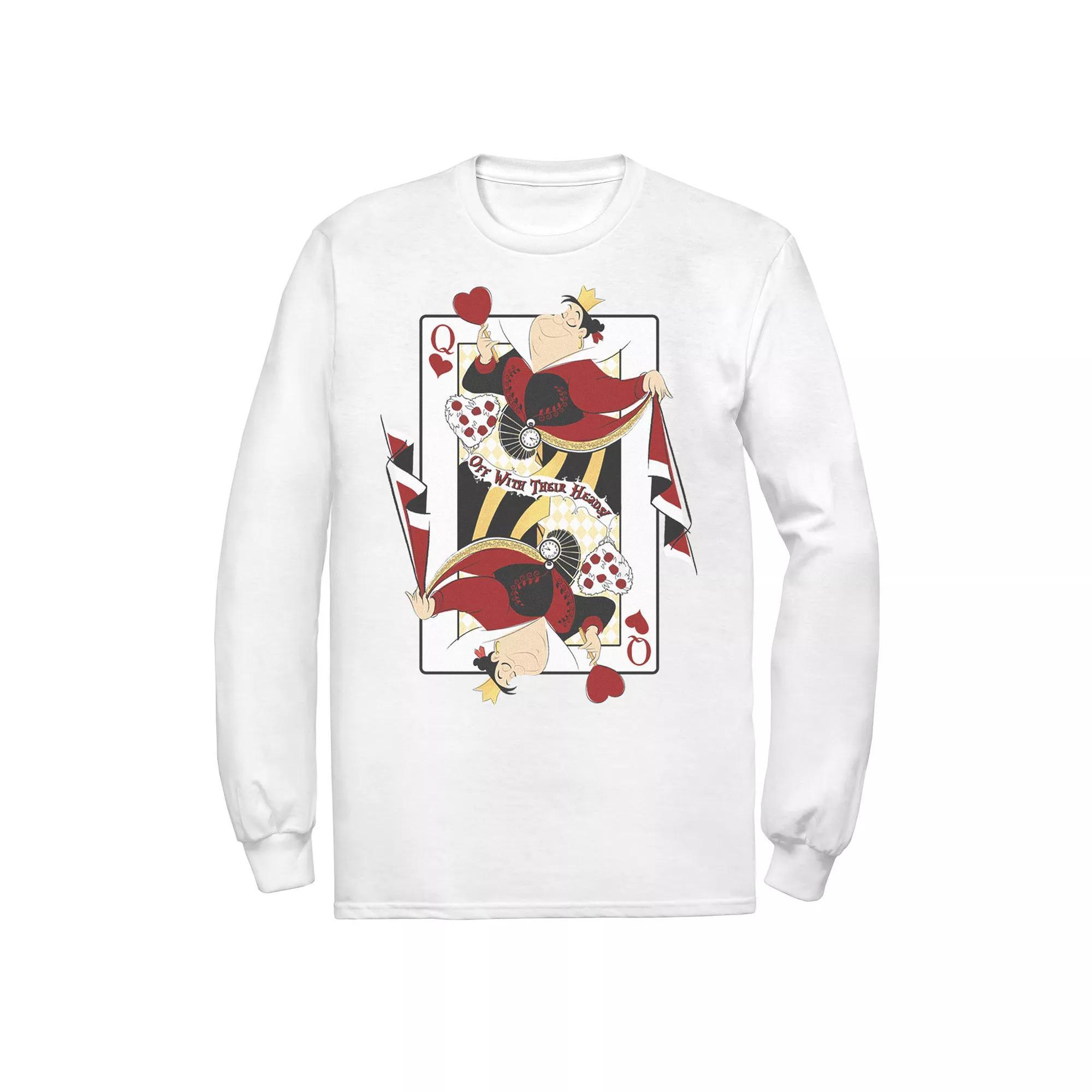 Men's Disney Alice In Wonderland Queen Of Hearts Playing Card Tee, Size: XXL, White Product Image