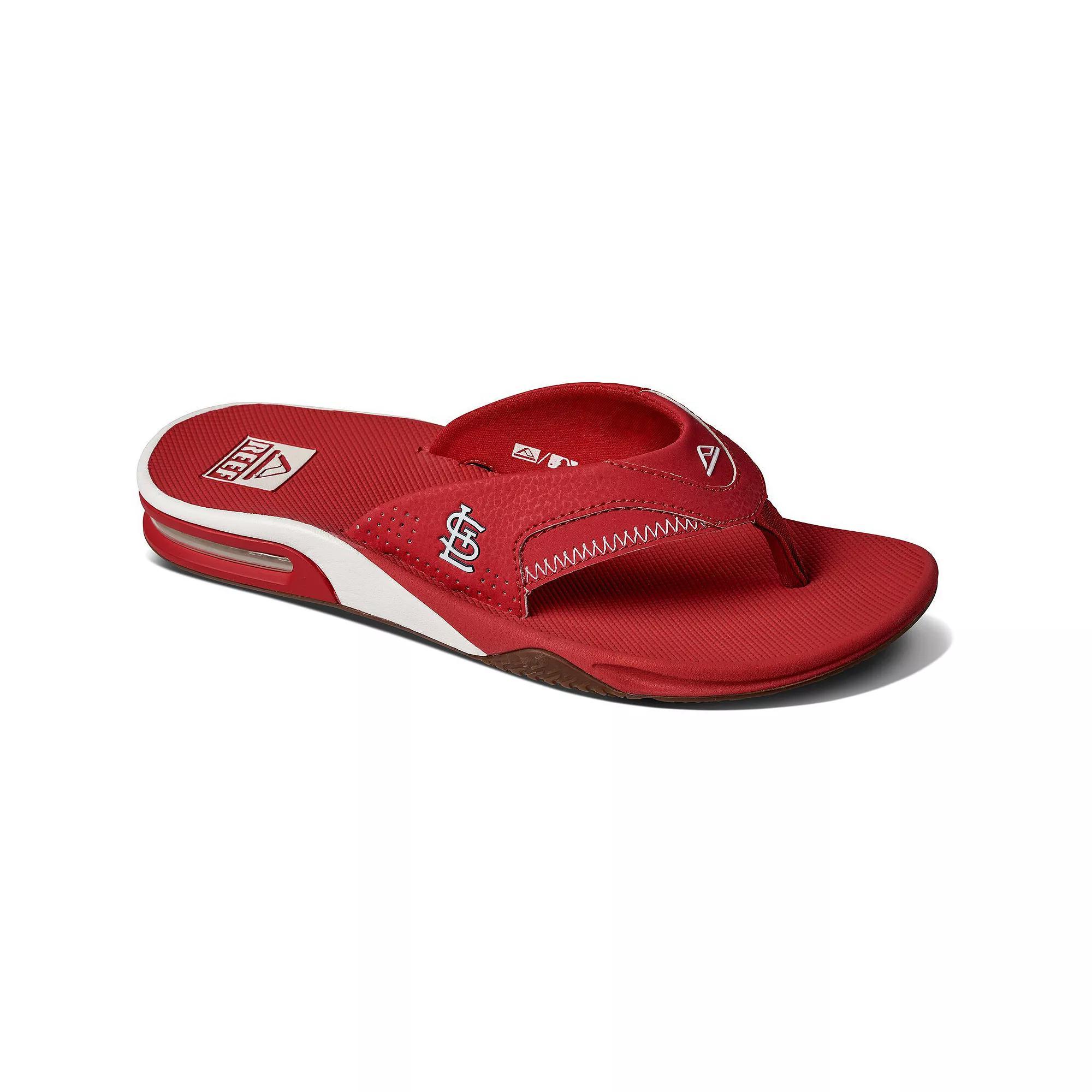 Mens REEF St. Louis Cardinals Fanning Bottle Opener Sandals Product Image
