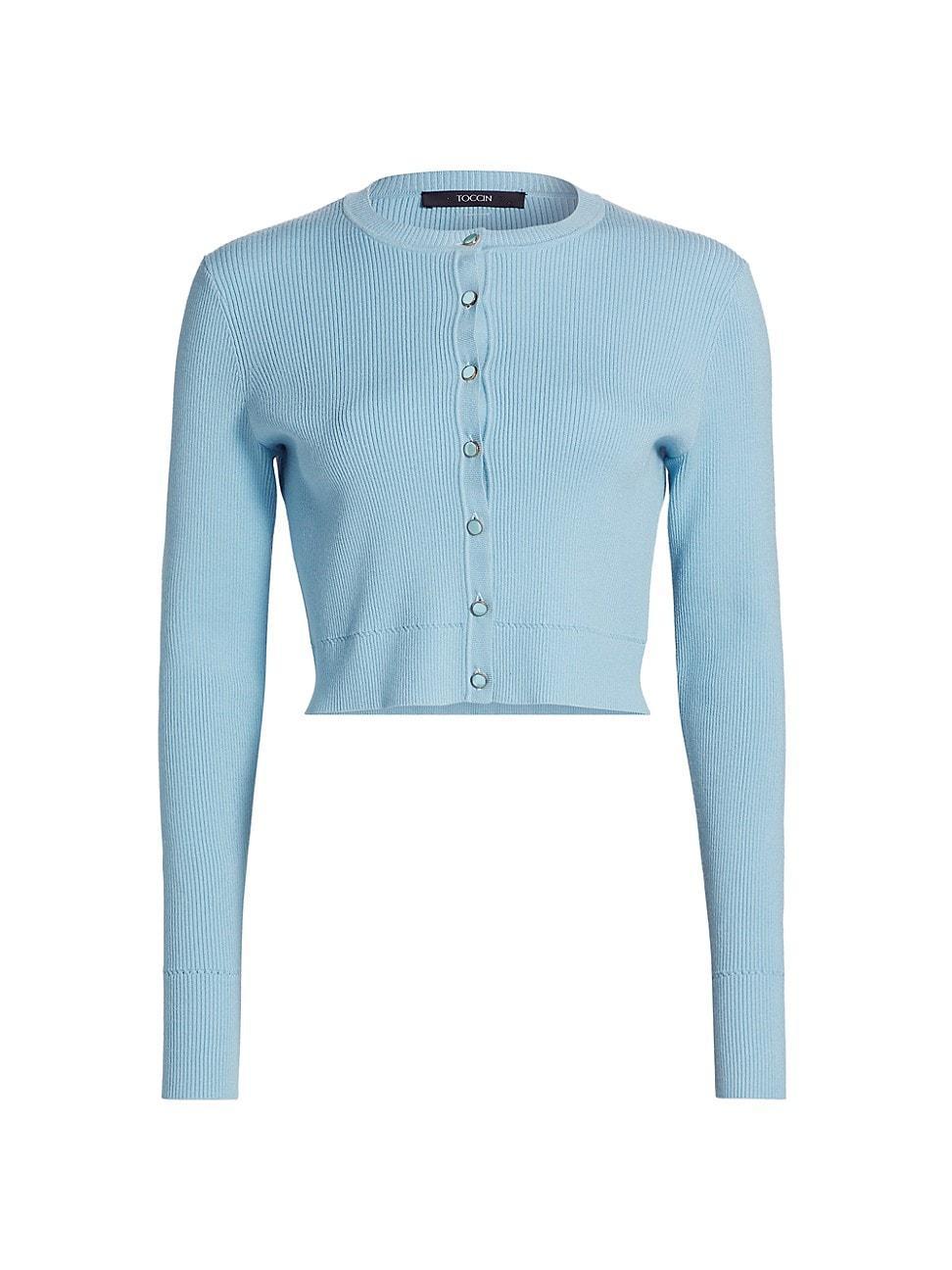 Womens Zoe Rib-Knit Cropped Cardigan Product Image