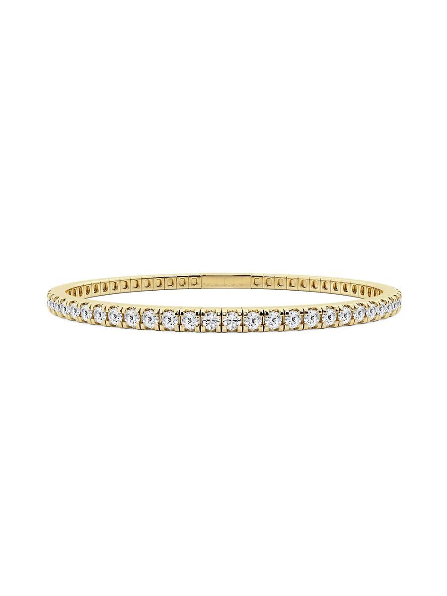 Womens 14K Yellow Gold & Natural Diamond Flexible Bangle/2.00-5.00 TCW Product Image