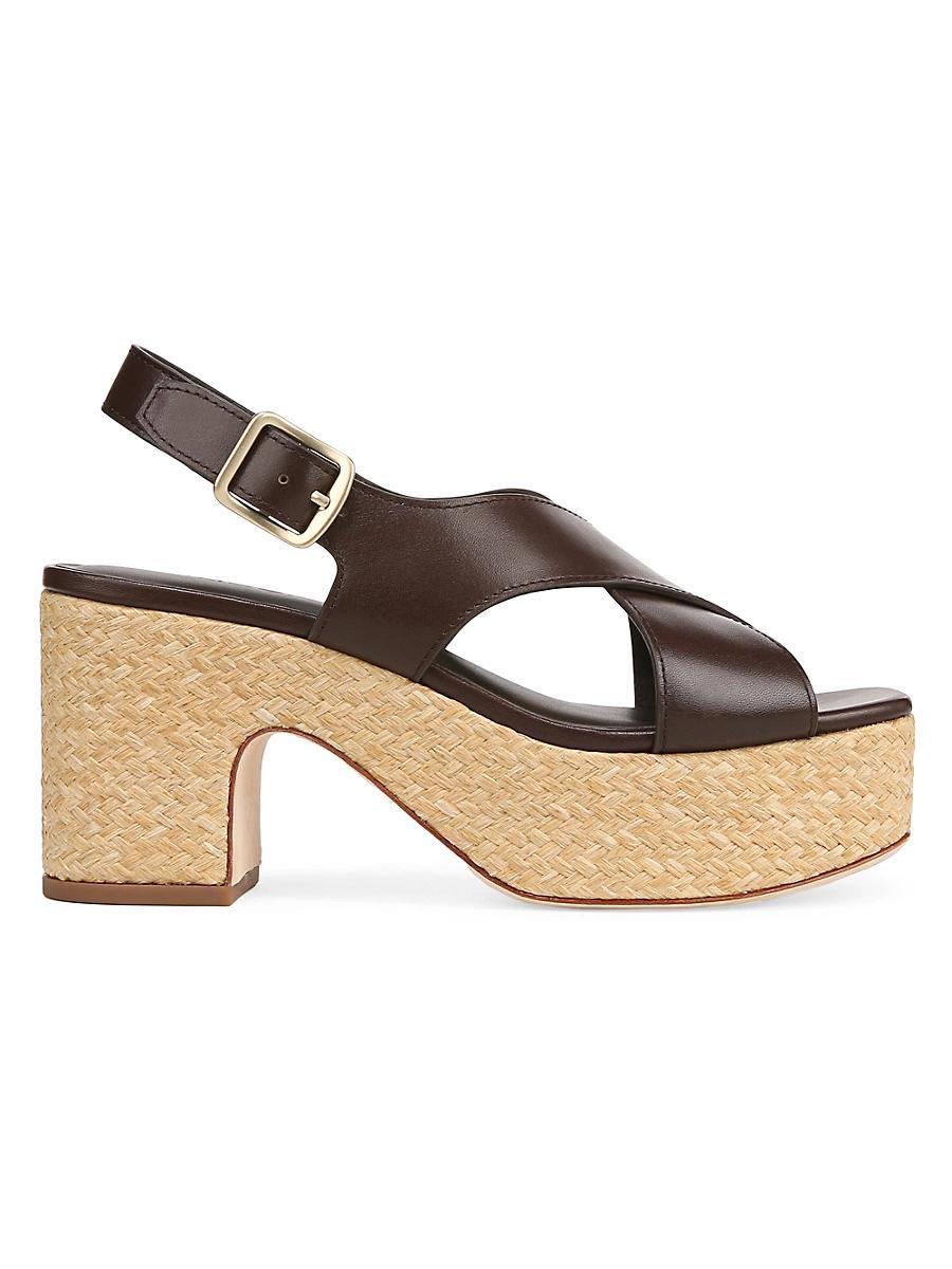 Womens Clementina Leather Platform Sandal, Cacao Brown, Size 9.5 Vince Product Image