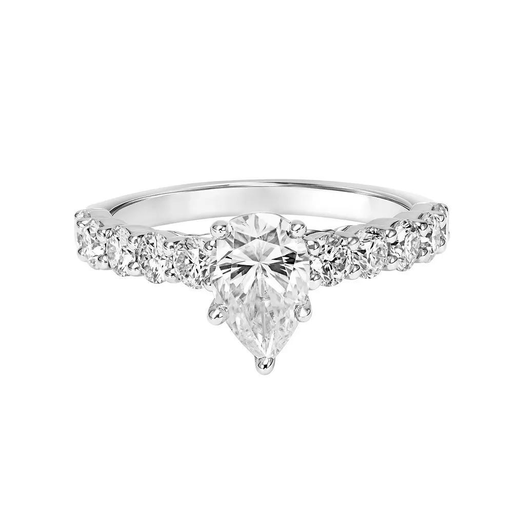 Love Always Sterling Silver 2 Carat T.G.W. Lab-Created Moissanite Engagement Ring, Women's, Size: 8 Product Image