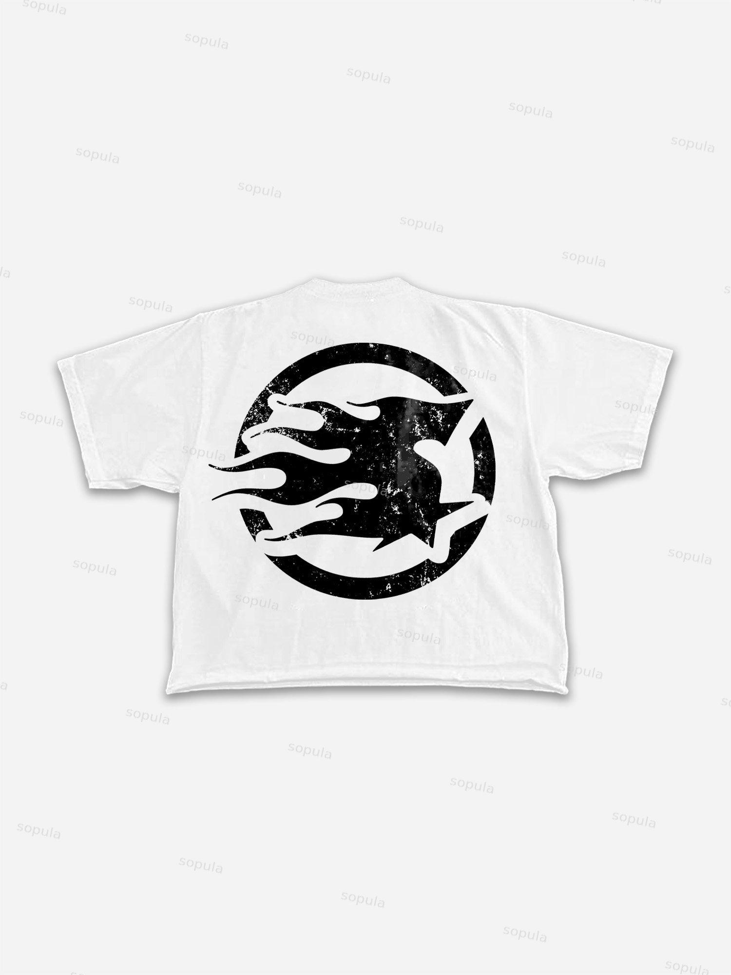 Sopula Basic Vintage Alphabet Graphic Cropped T-shirt Product Image