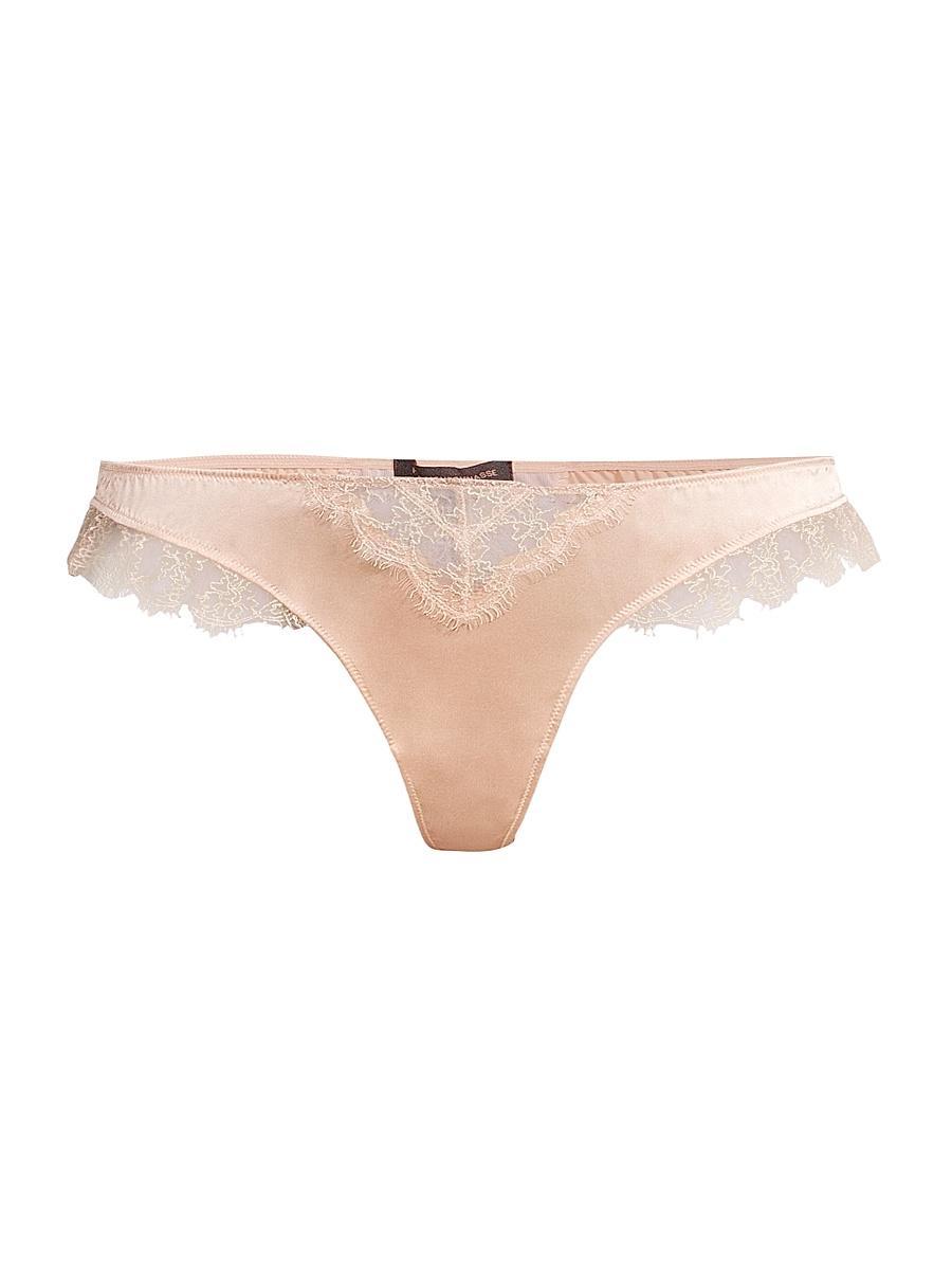 Womens Lace Inset Thong Product Image