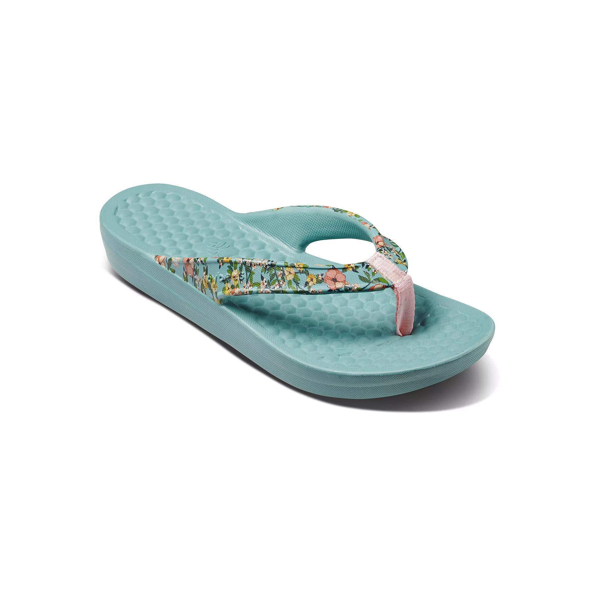 Joybees Varsity Women's Flip Flop Sandals, Size: 9, Spring Floral Marina Product Image