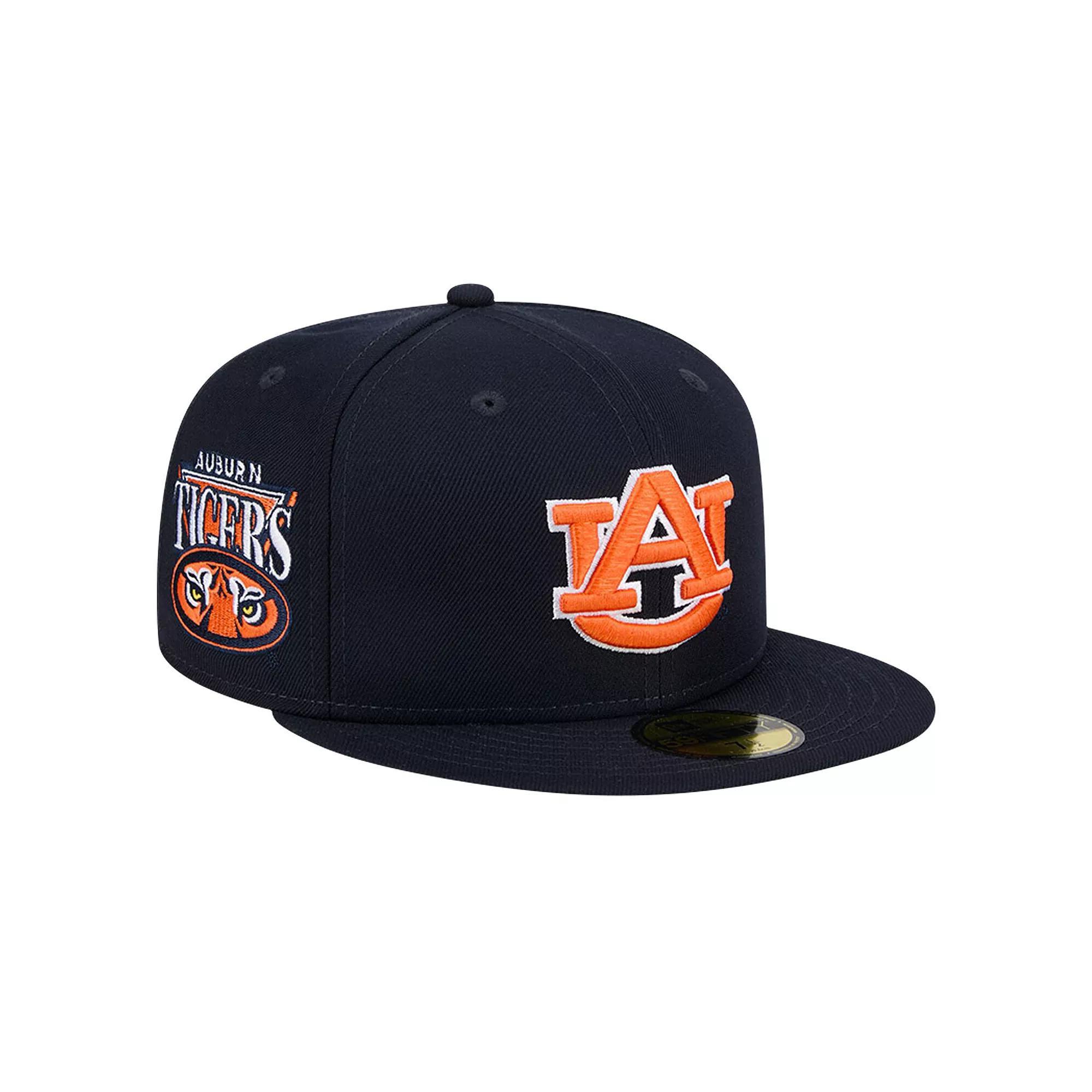 Men's New Era Navy  Auburn Tigers Throwback 59FIFTY Fitted Hat, Size: 7 3/8, Blue Product Image