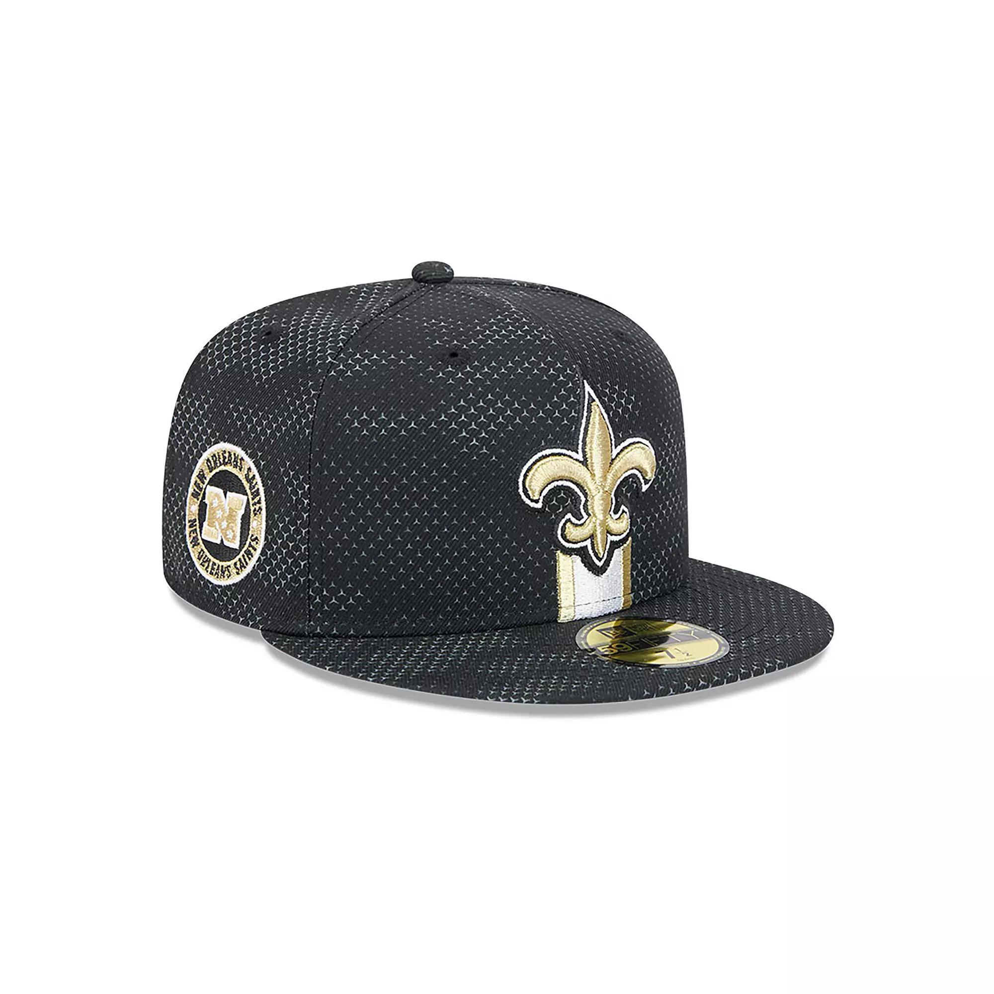 Men's New Era  Black New Orleans Saints 2024 Sideline 59FIFTY Fitted Hat, Size: 6 7/8 Product Image