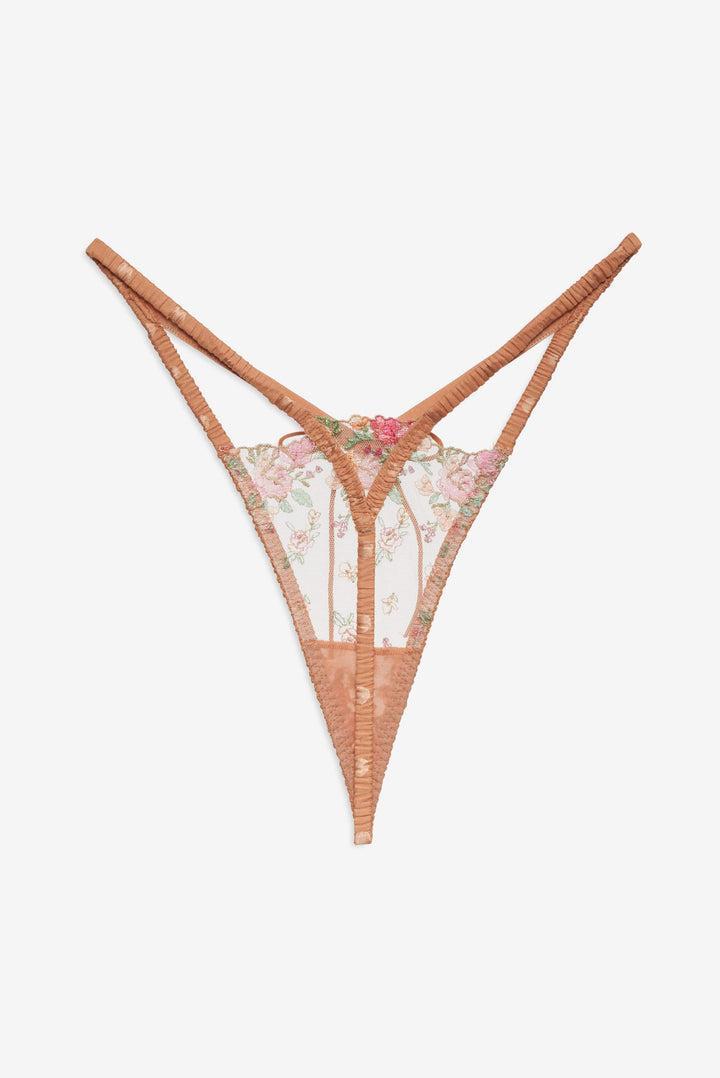 Glimmer Rosebud Thong Panty — Orange Product Image