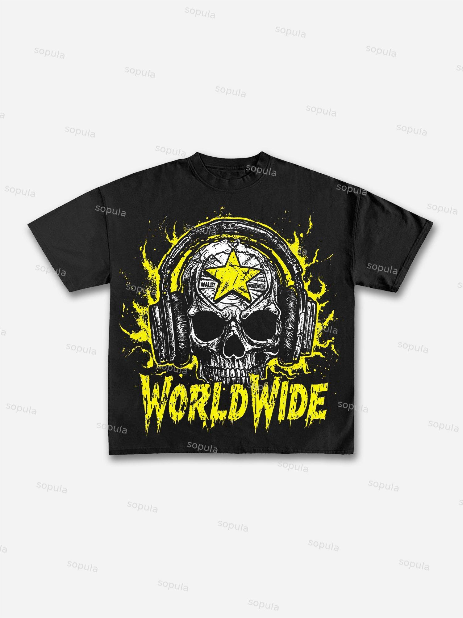Skullwave Transmission Graphic Cotton T-shirt Product Image