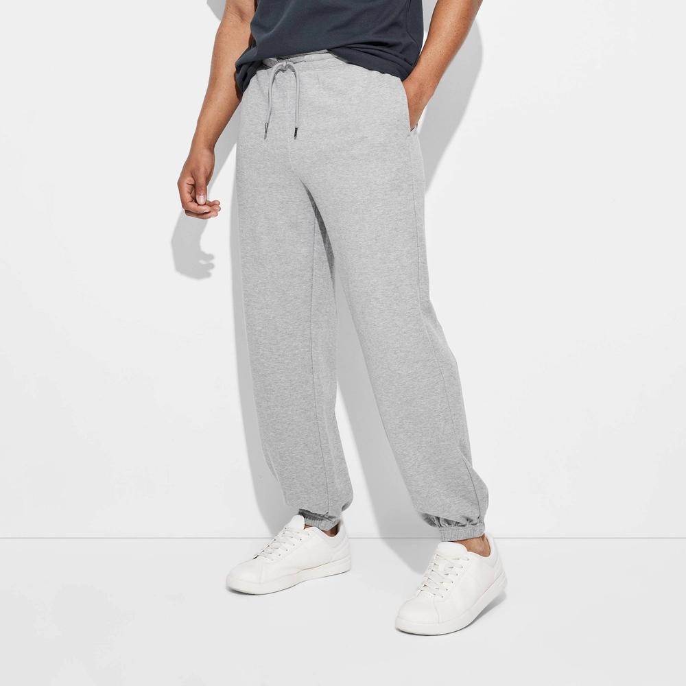 Men's Baggy SweatPants- Original Use™ Cement Gray S: Loose Fit, Mid Rise, Tapered Leg, Drawstring Waistband Product Image
