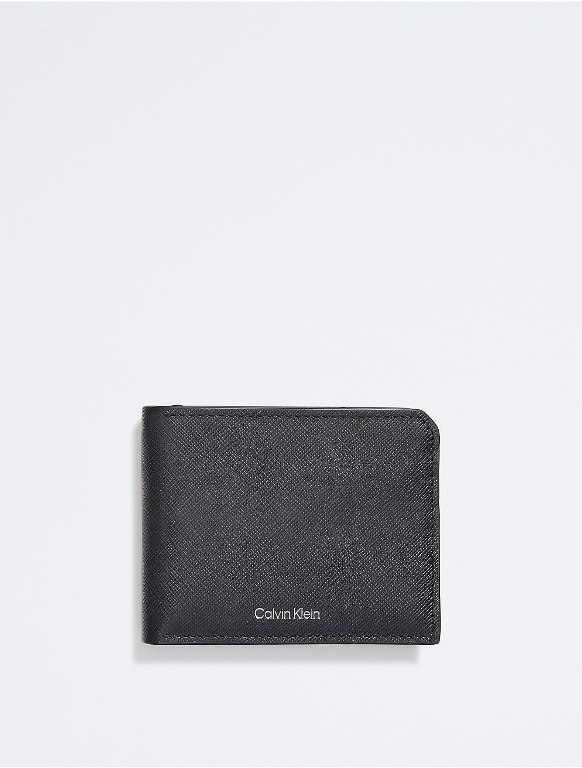 Calvin Klein Mens Saffiano Leather Card Case Bifold Wallet Product Image