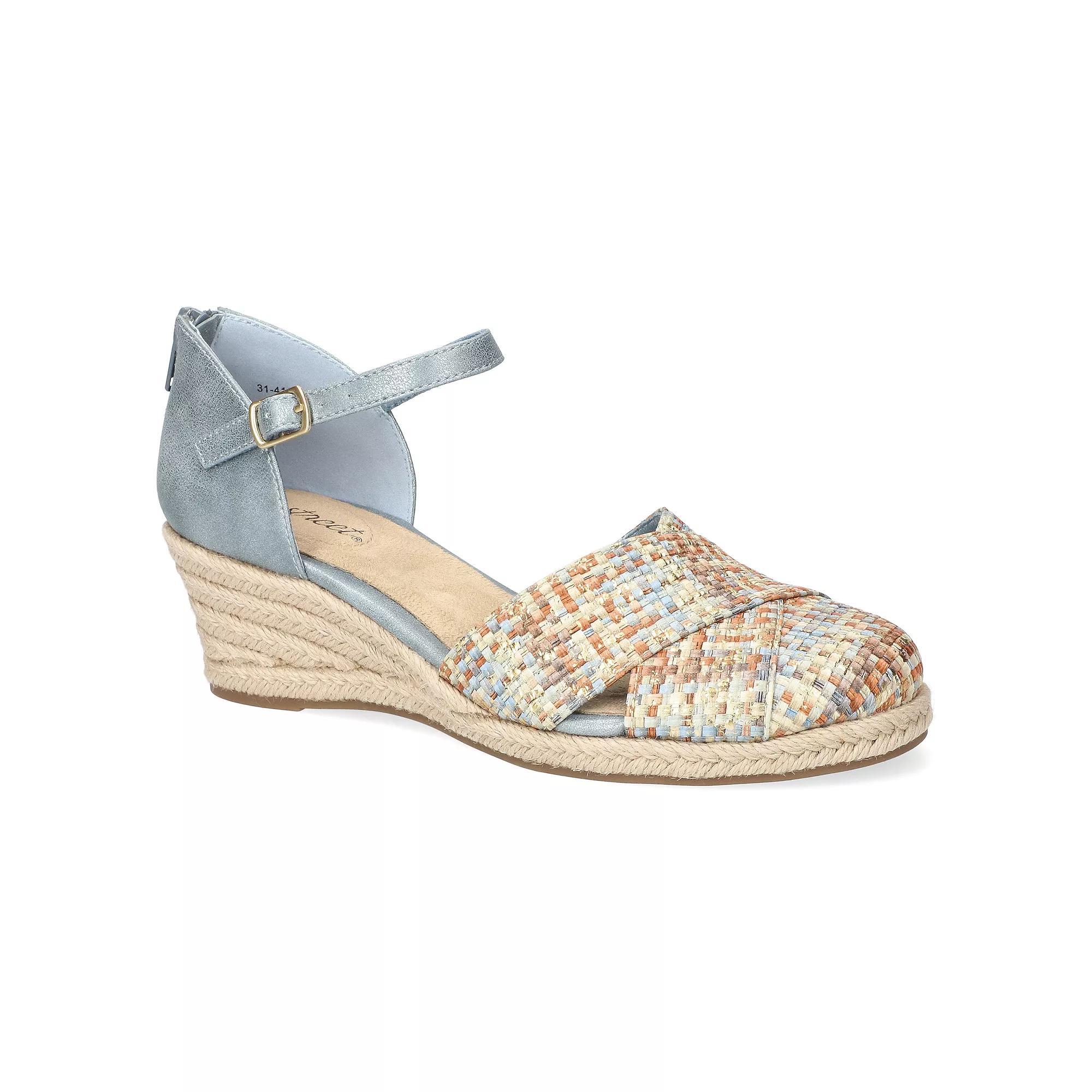 Easy Street Comfort Espadrille Women's Wedge Sandals, Size: 9, Pastel Team Woven Product Image