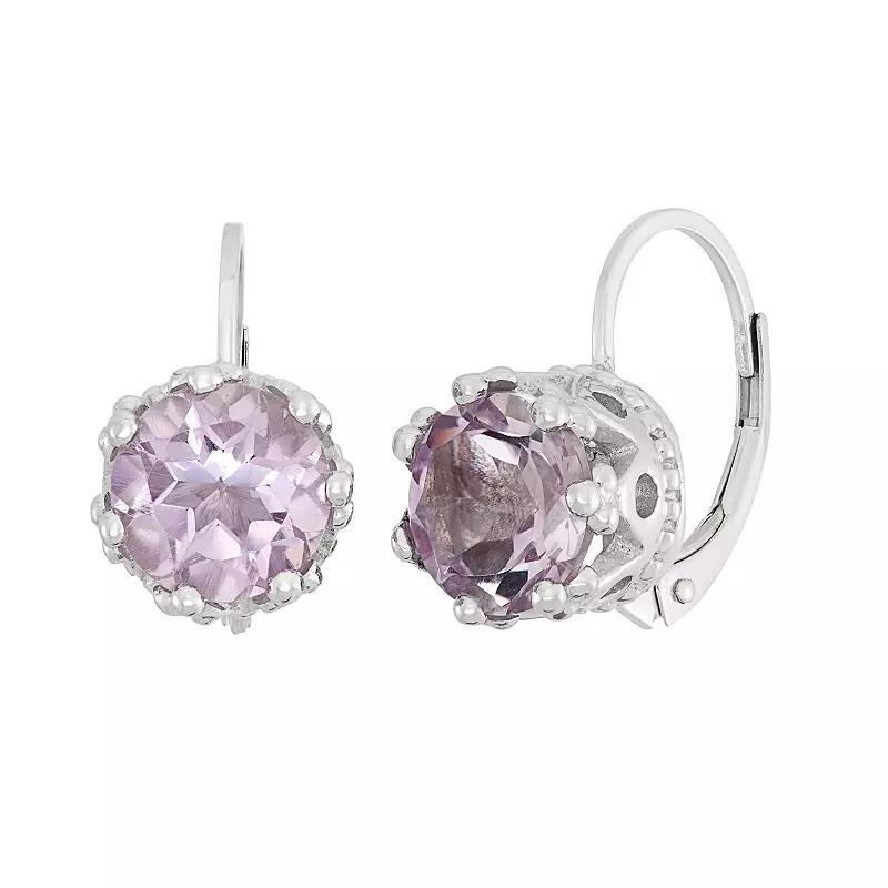 Jewelexcess Pink Quartz Sterling Silver Drop Earrings, Women's Product Image