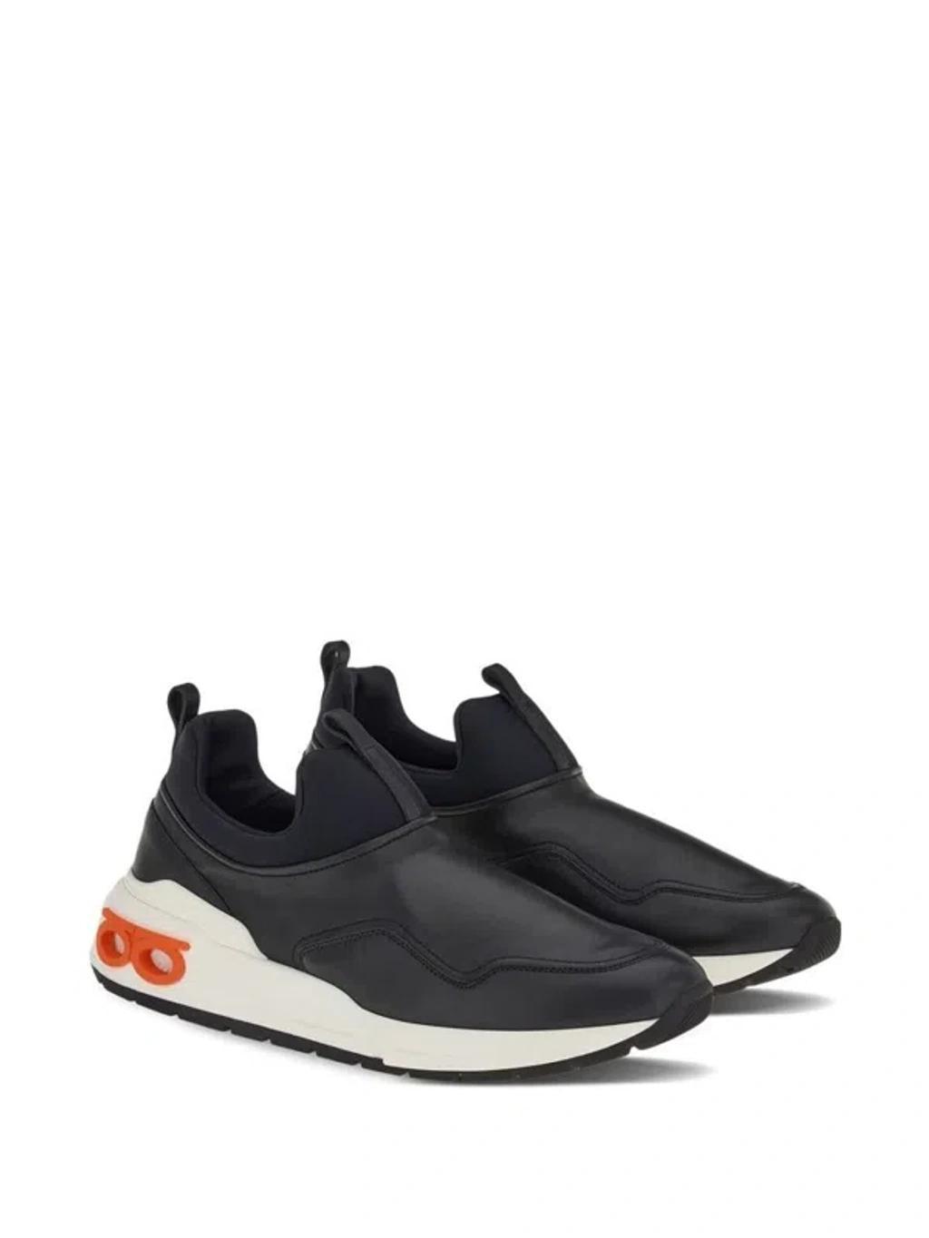 FERRAGAMO Gancini Low-top Sneakers In Black Product Image