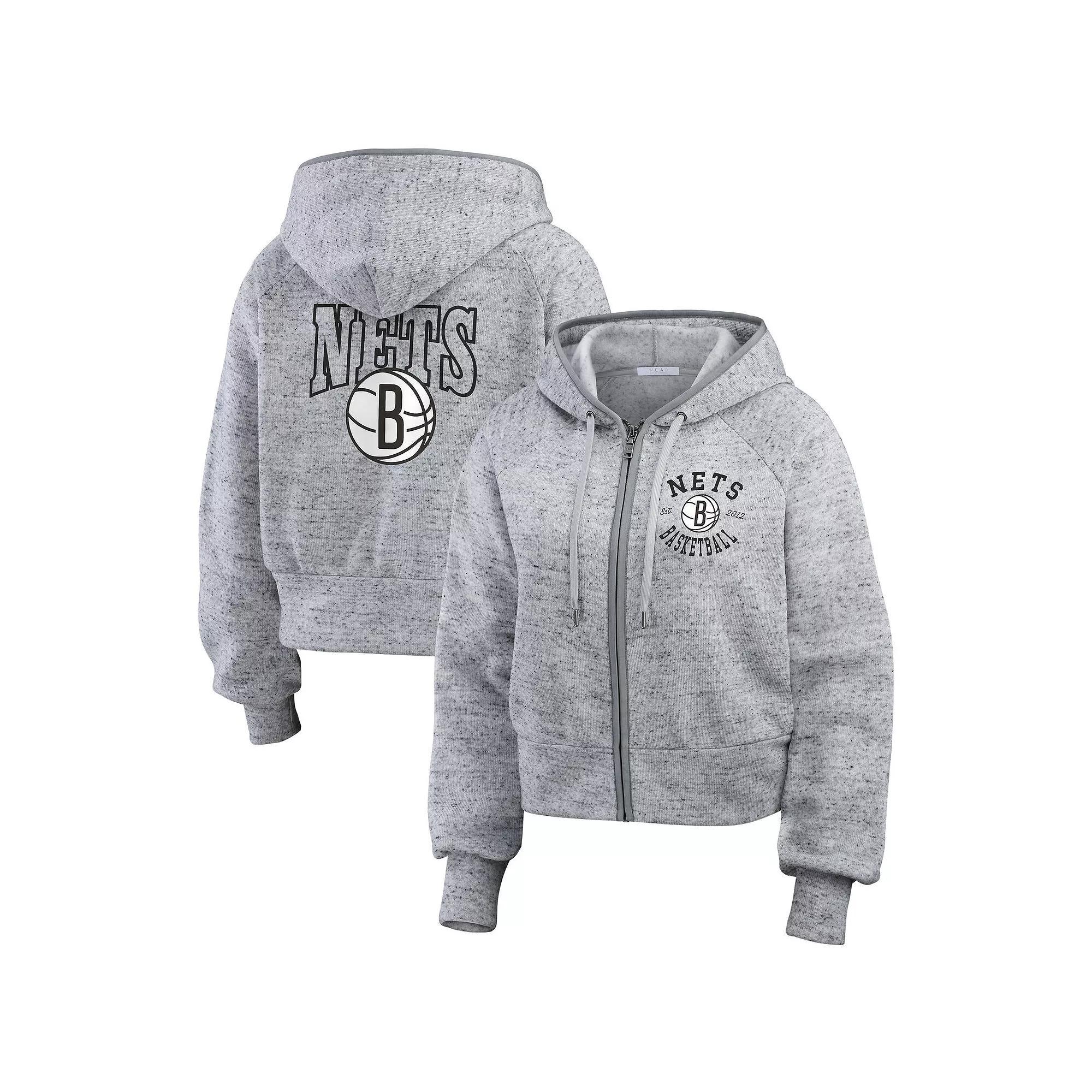 Women's WEAR by Erin Andrews Heather Gray LA Clippers Speckled Radiator Full-Zip Hoodie, Size: XS, Grey Product Image