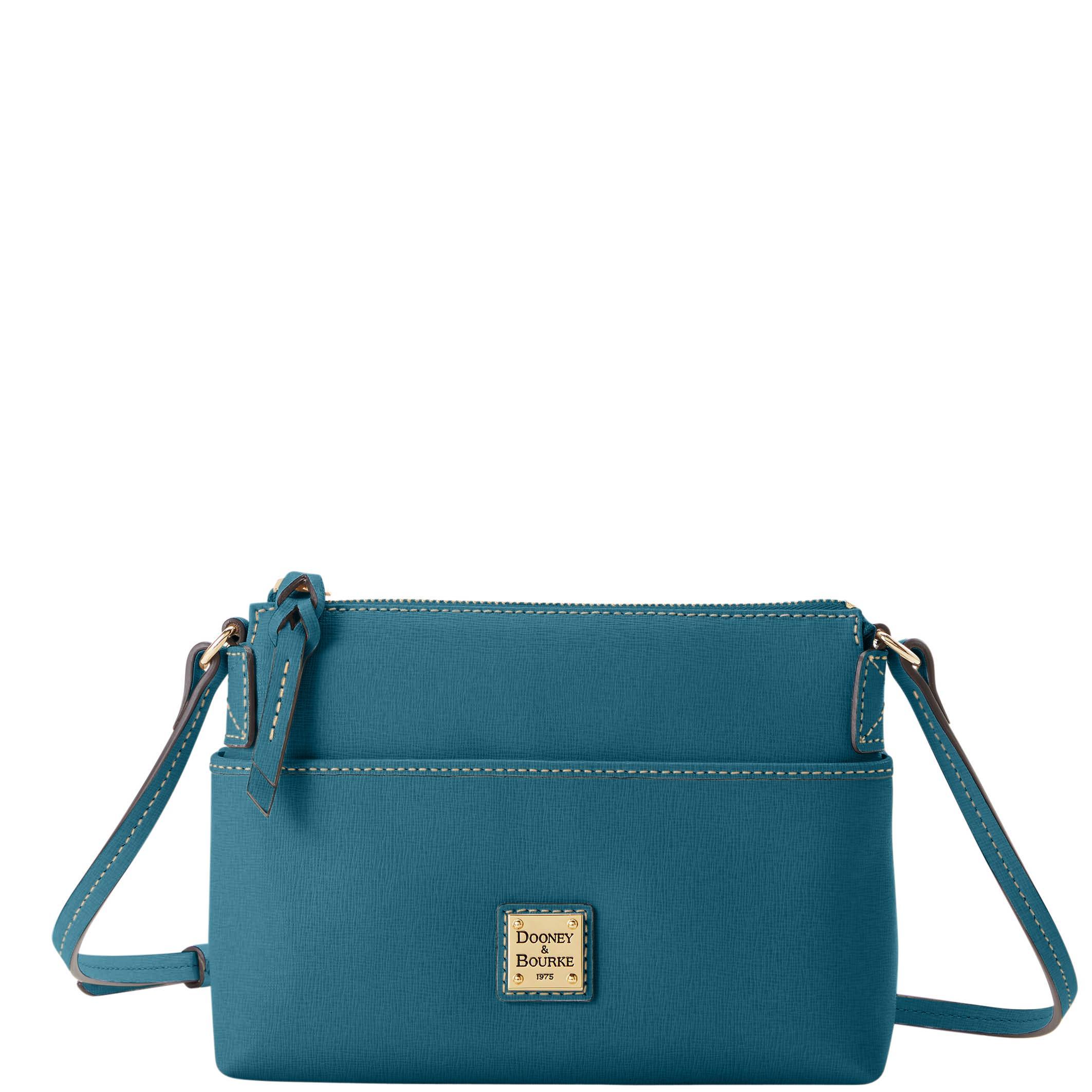 Dooney & Bourke Womens Saffiano Katie Crossbody Leather Shoulder Bag in Deep Teal Product Image