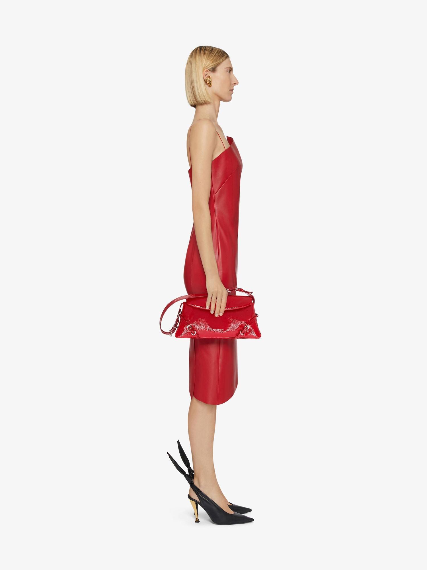 Asymmetric dress in leather Product Image