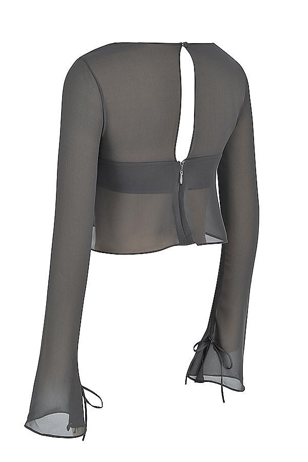 Athena  shadow long sleeve floaty top Product Image
