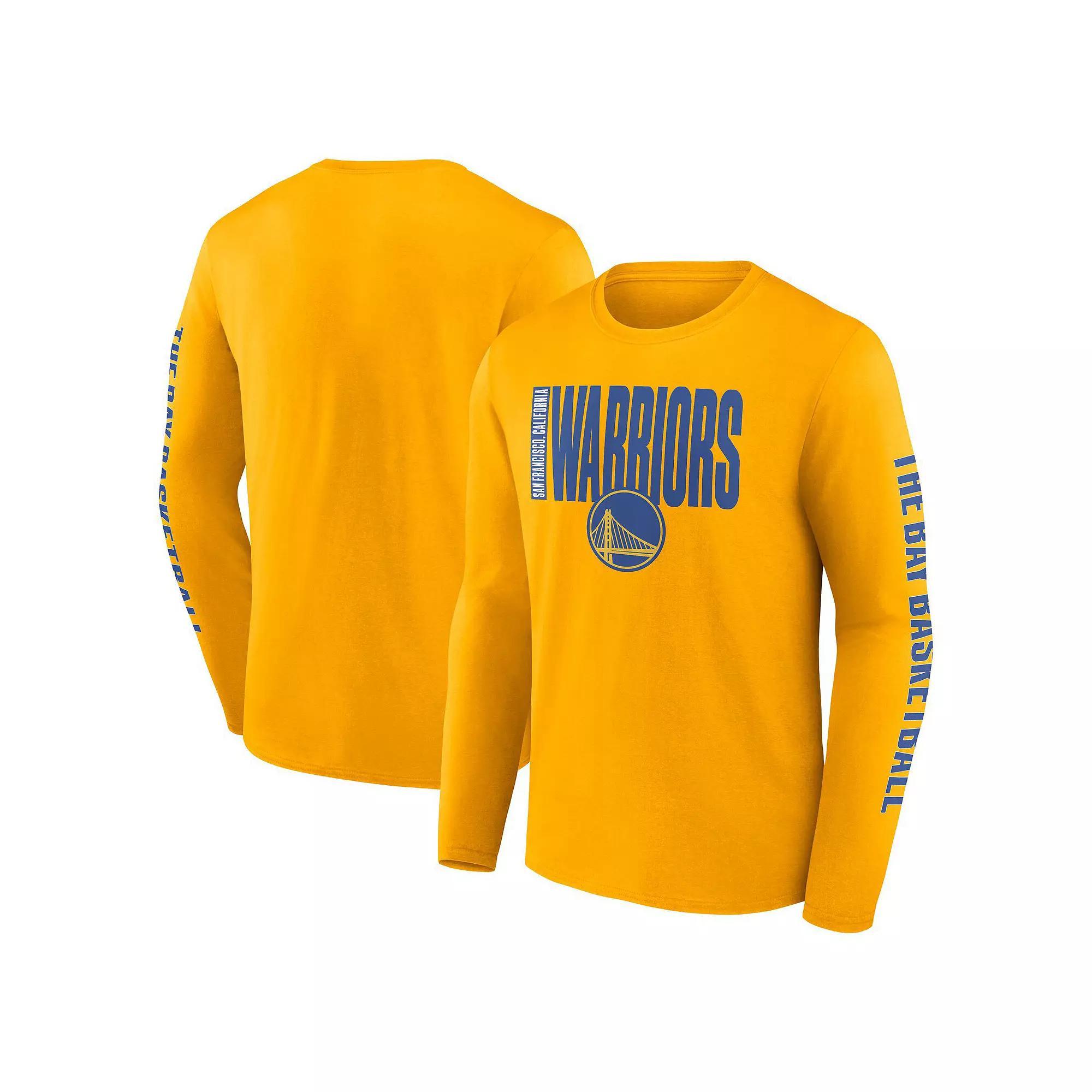 Men's Gold Golden State Warriors Vision Long Sleeve T-Shirt, Size: XL Product Image
